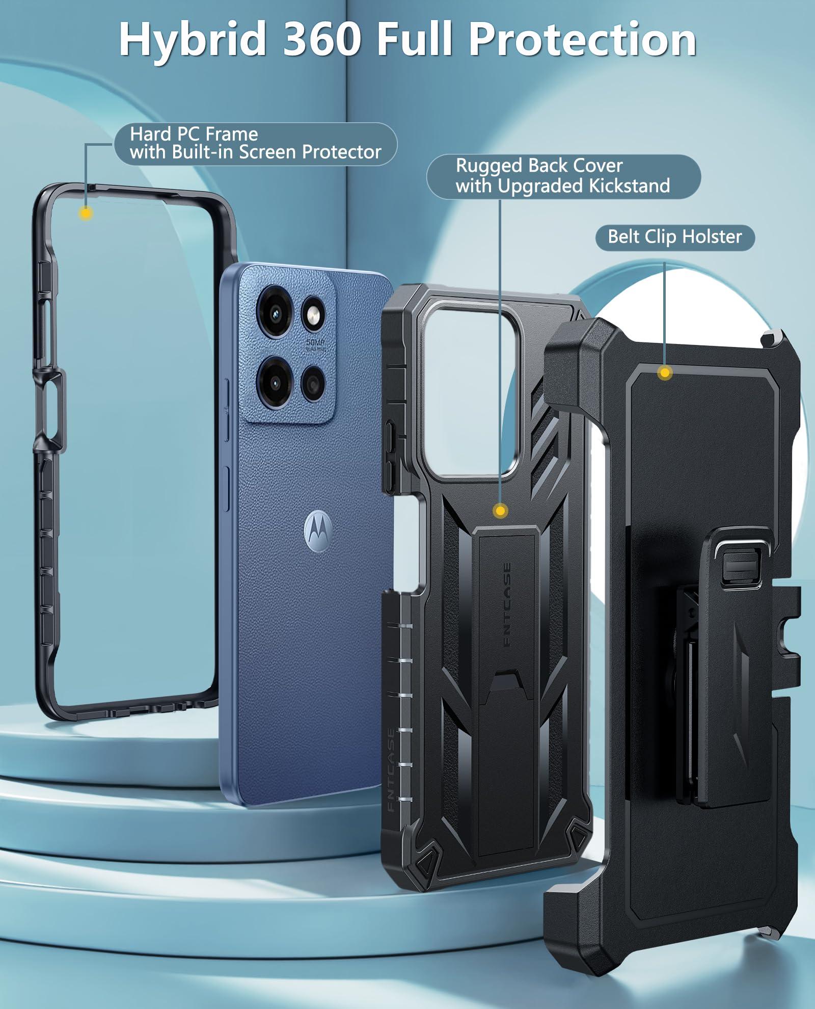 Foto 3 | Funda De Teléfono Fntcase Para Motorola Moto G 5g-2025 Con Soporte - Venta Internacional.