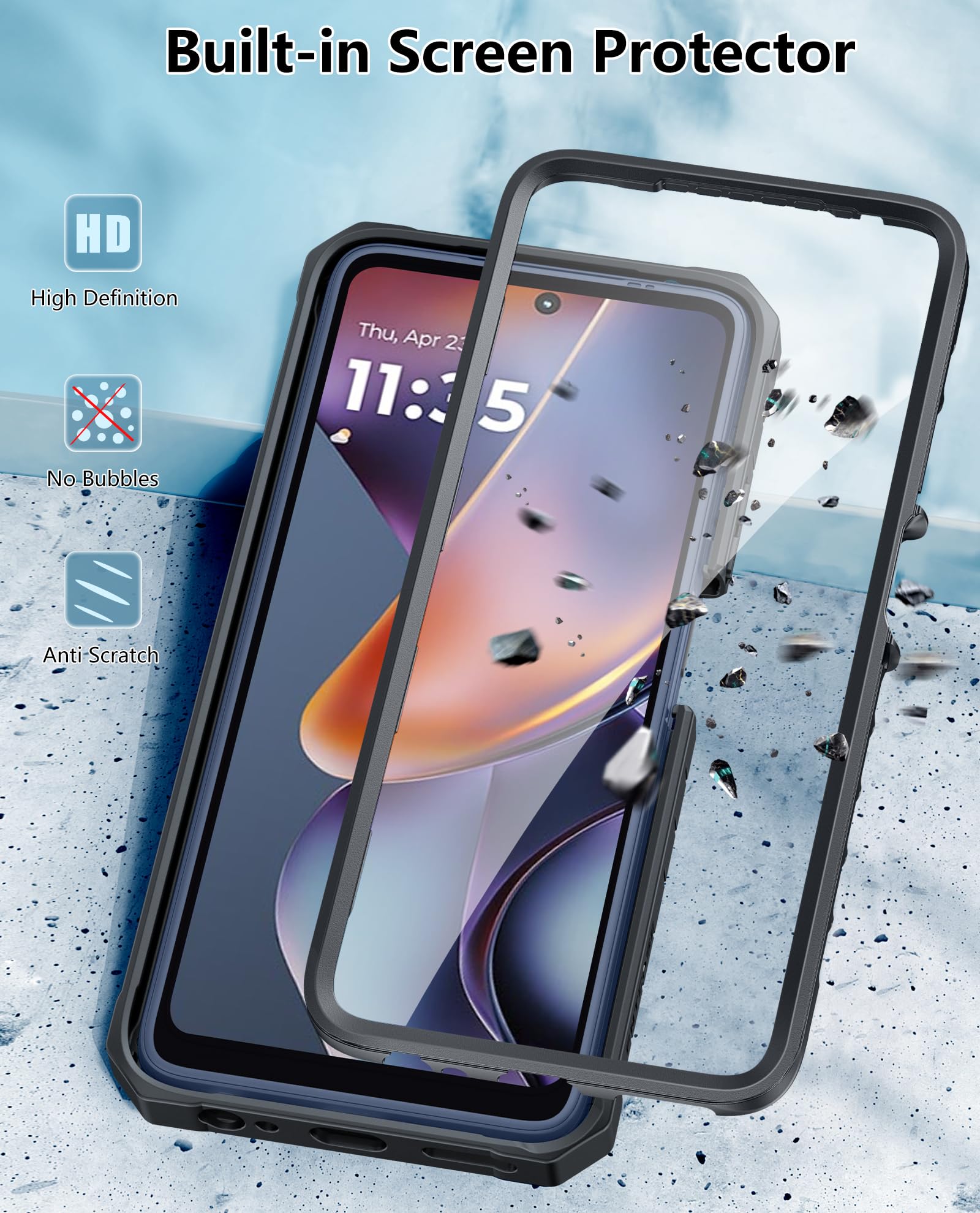 Foto 5 | Funda De Teléfono Fntcase Para Motorola Moto G 5g-2025 Con Soporte - Venta Internacional.