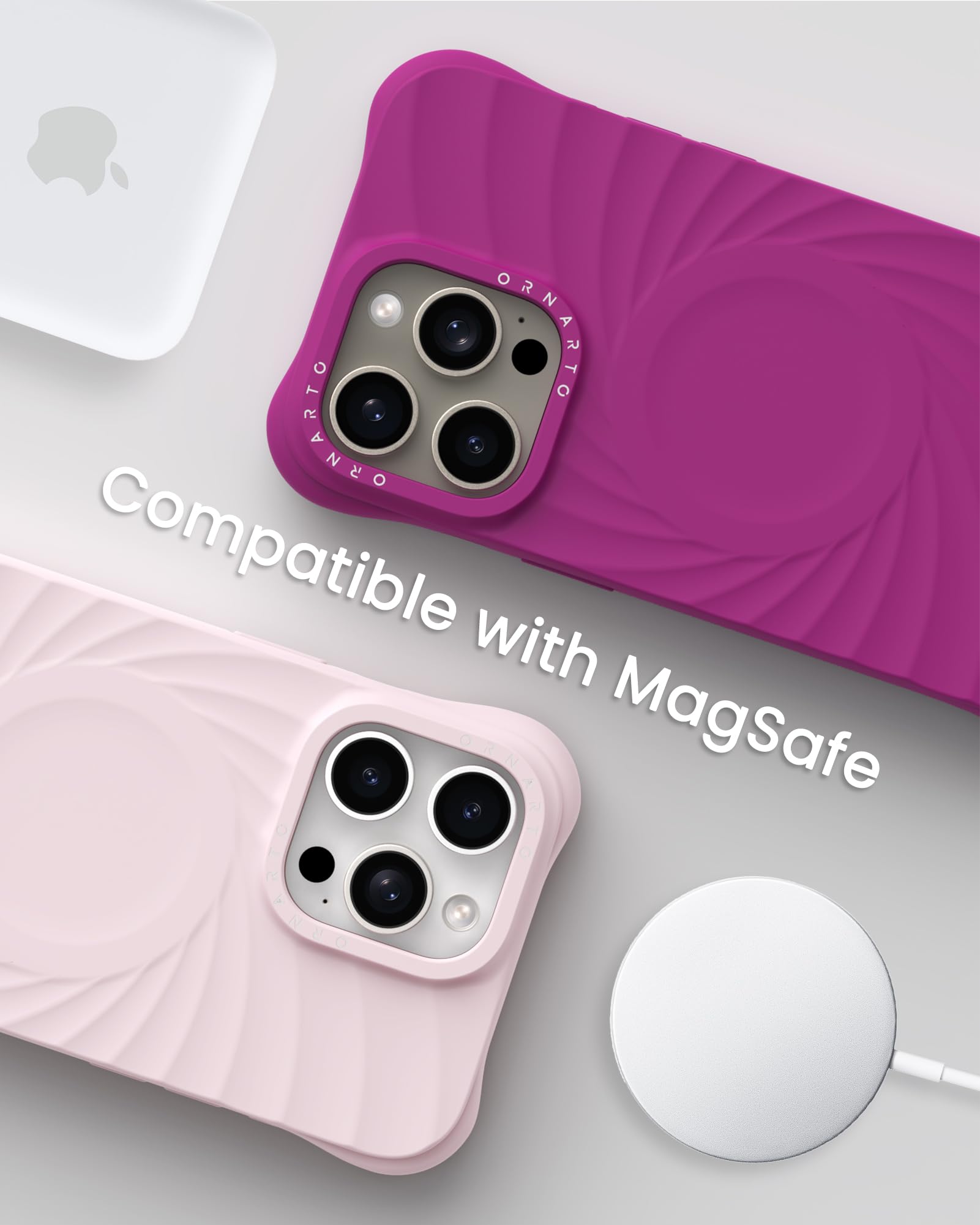 Foto 8 pulgar | Funda De Teléfono Ornarto Vortuxe Para Iphone 15 Pro 6.1 - Fucsia - Venta Internacional.