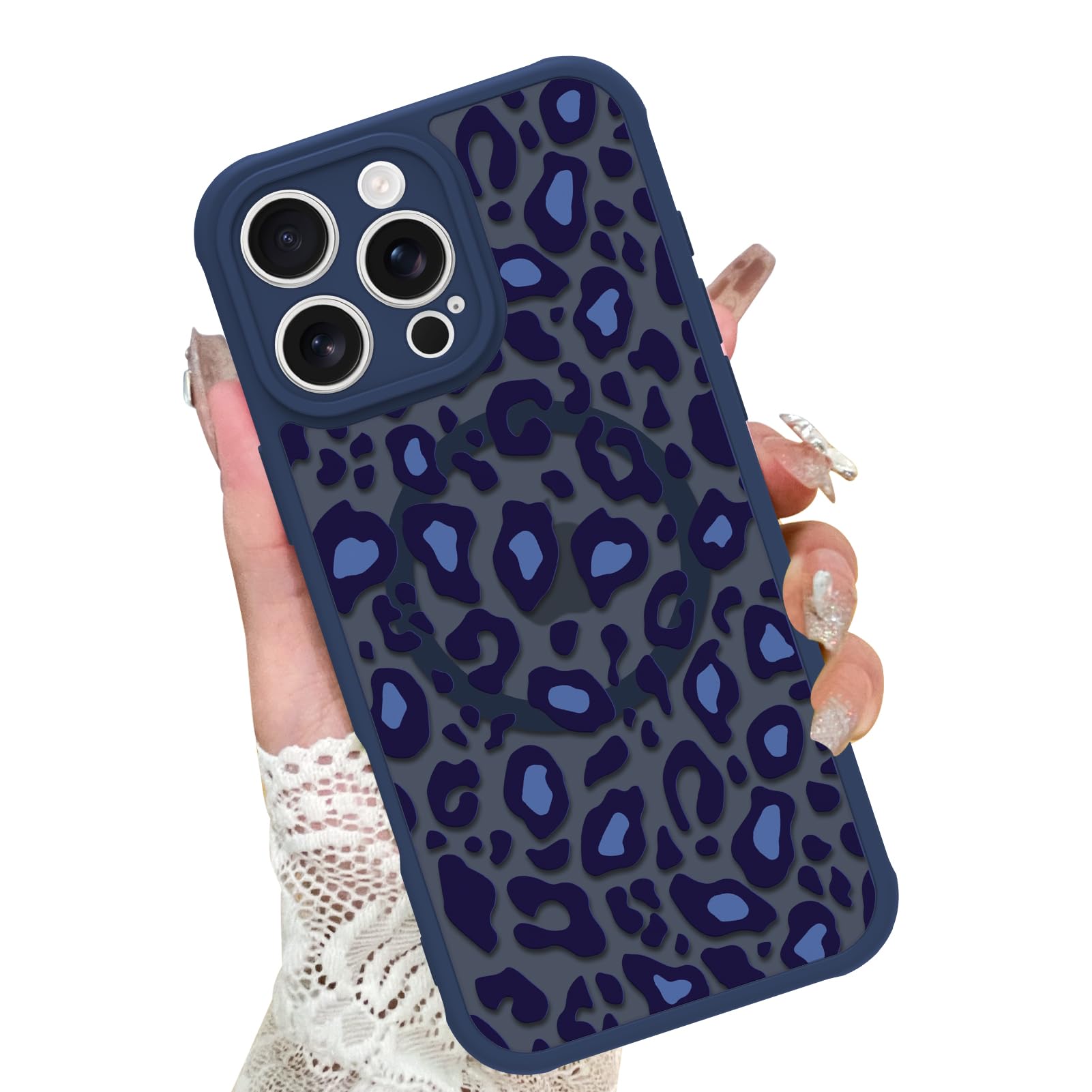 Foto 1 | Funda Kanghar Para Iphone 16 Pro Con Estampado De Leopardo Azul Y Magsafe - Venta Internacional.