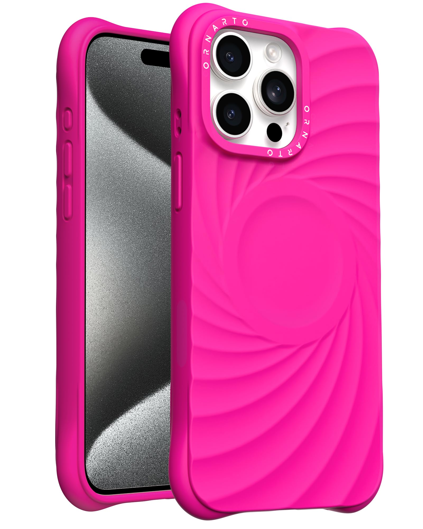 Funda Ornarto Vortuxe Para Iphone 15 Pro Max, Color Rosa Intenso - Venta Internacional.