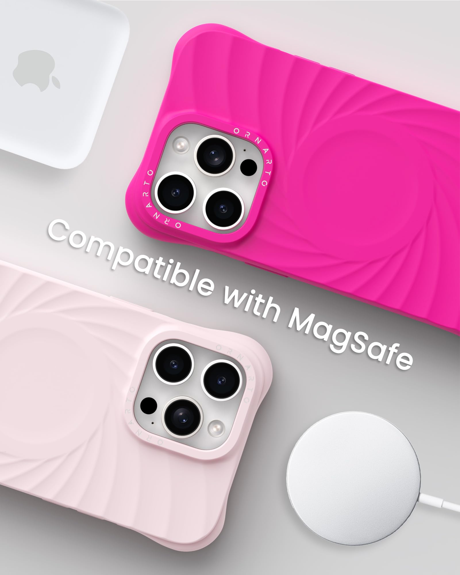Foto 8 pulgar | Funda Ornarto Vortuxe Para Iphone 15 Pro Max, Color Rosa Intenso - Venta Internacional.