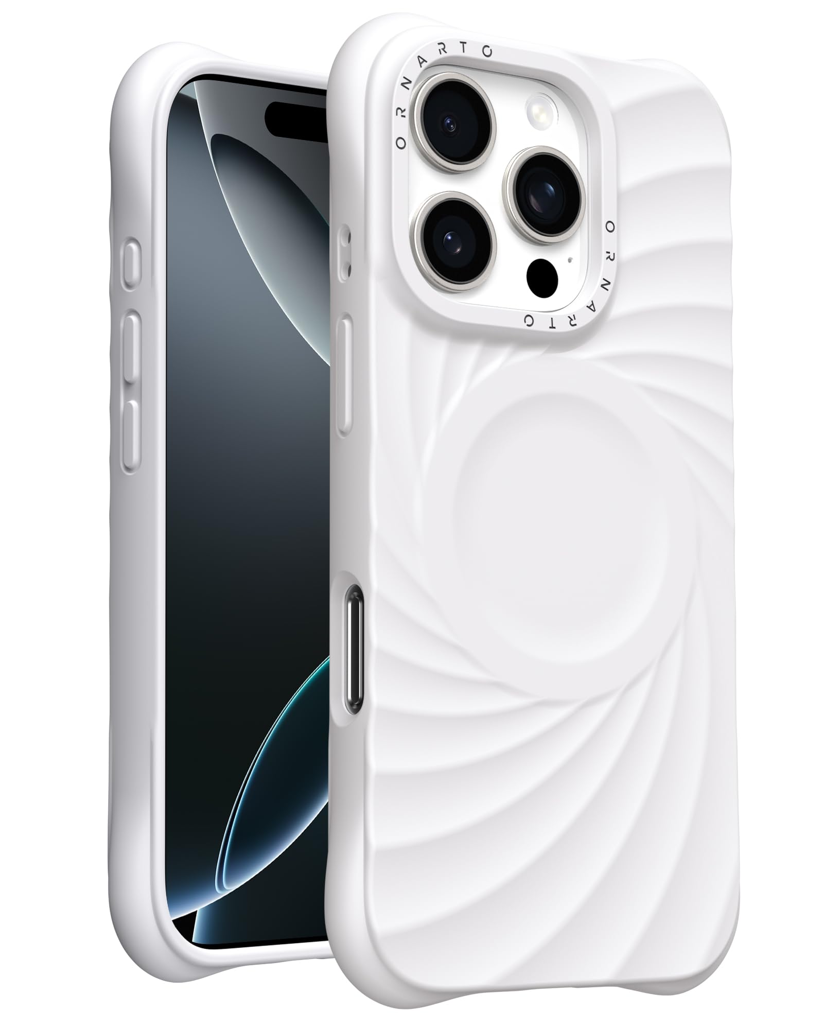 Funda De Teléfono Ornarto Vortuxe Para Iphone 16 Pro Max Blanca - Venta Internacional.