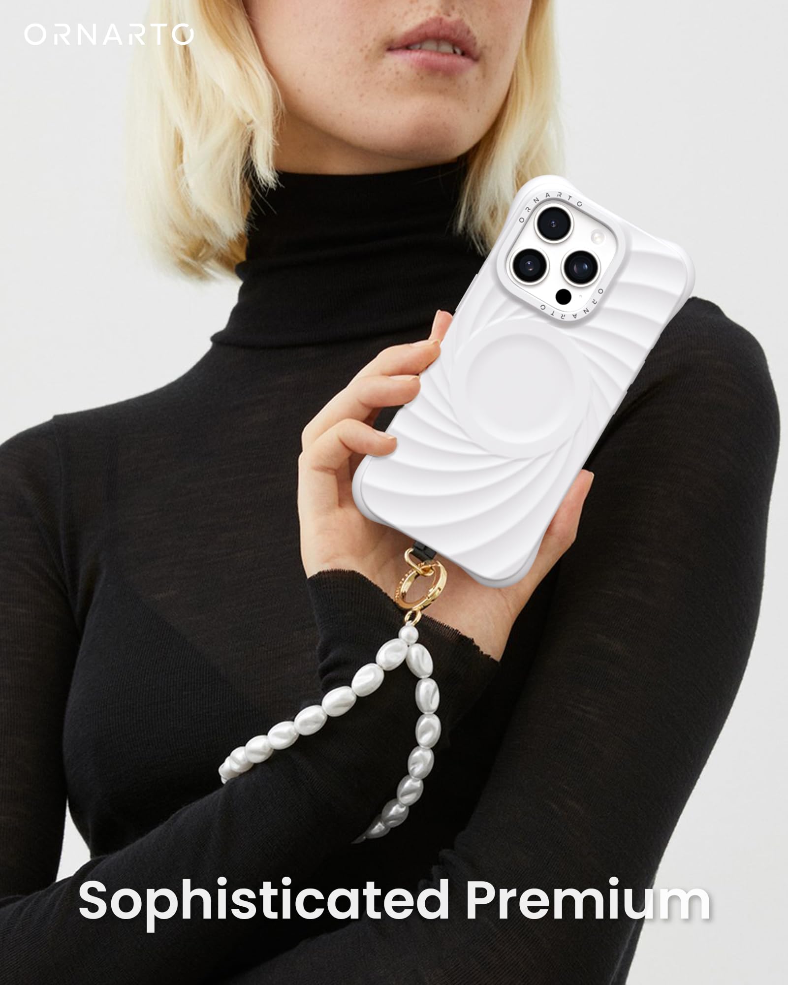 Foto 7 pulgar | Funda De Teléfono Ornarto Vortuxe Para Iphone 16 Pro Max Blanca - Venta Internacional.