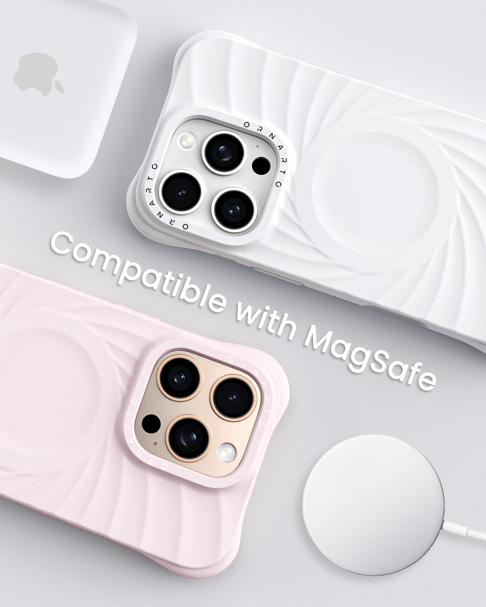 Foto 8 pulgar | Funda De Teléfono Ornarto Vortuxe Para Iphone 16 Pro Max Blanca - Venta Internacional.