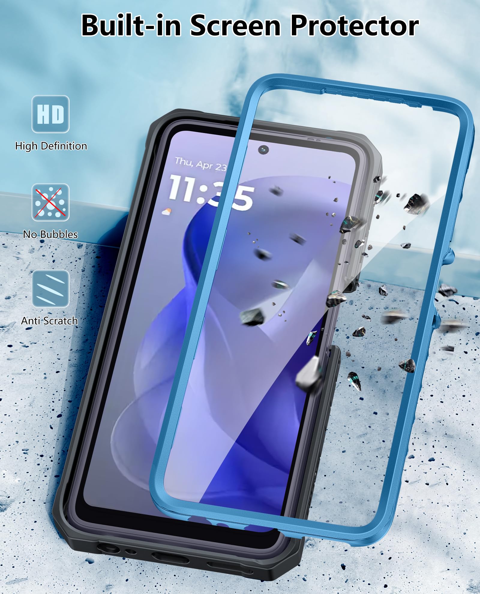 Foto 5 pulgar | Funda De Teléfono Fntcase Para Motorola Moto G Power 5g 2025 Azul - Venta Internacional.