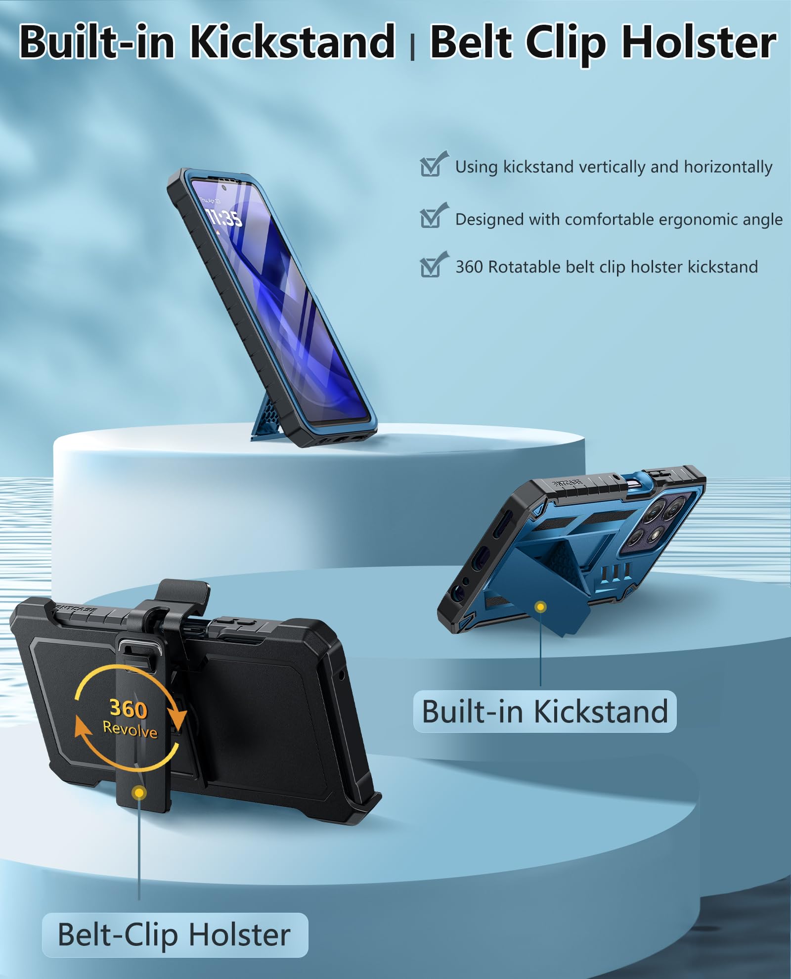 Foto 6 pulgar | Funda De Teléfono Fntcase Para Motorola Moto G Power 5g 2025 Azul - Venta Internacional.