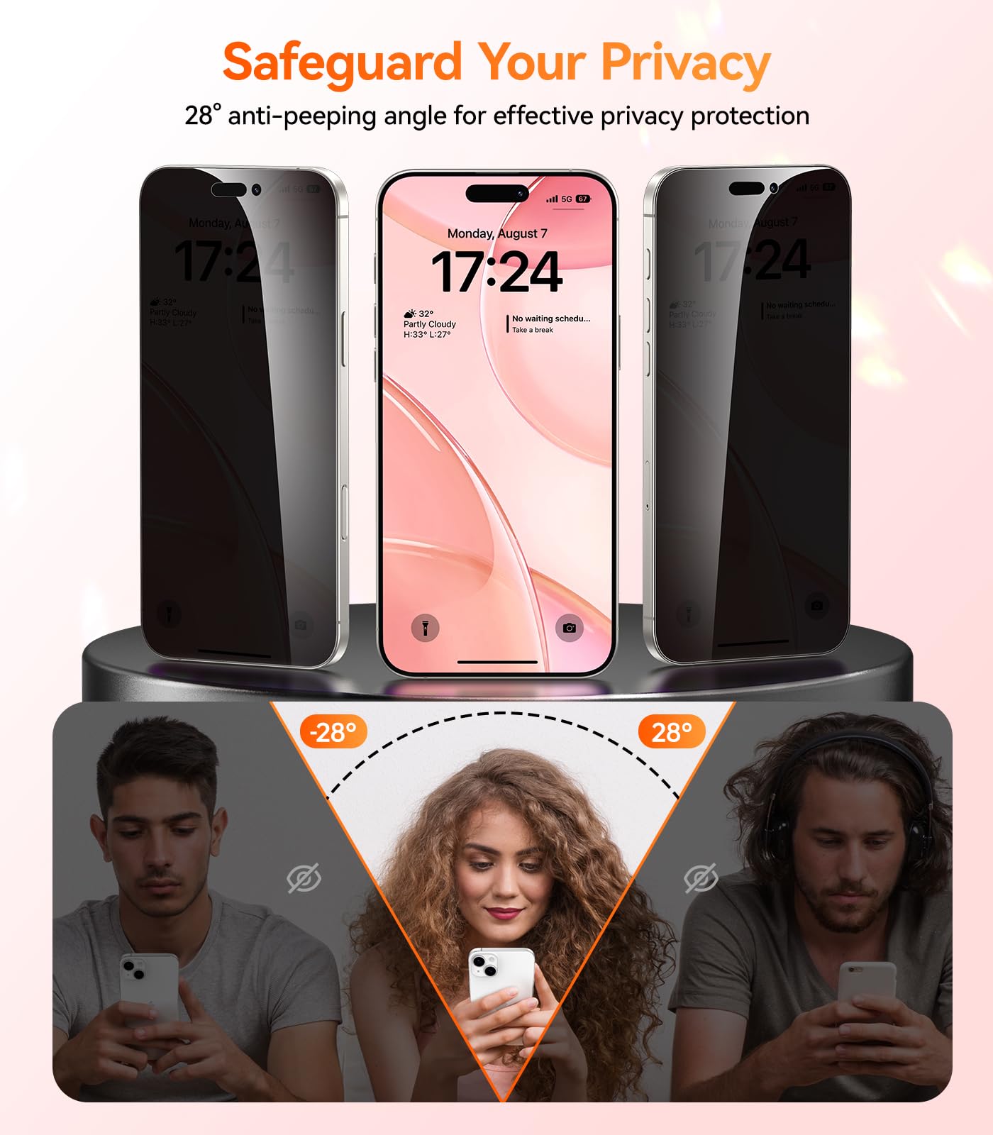 Foto 8 pulgar | Funda De Teléfono Meifigno Diseñada Para Iphone 15 Con Pantalla De Privacidad - Venta Internacional.