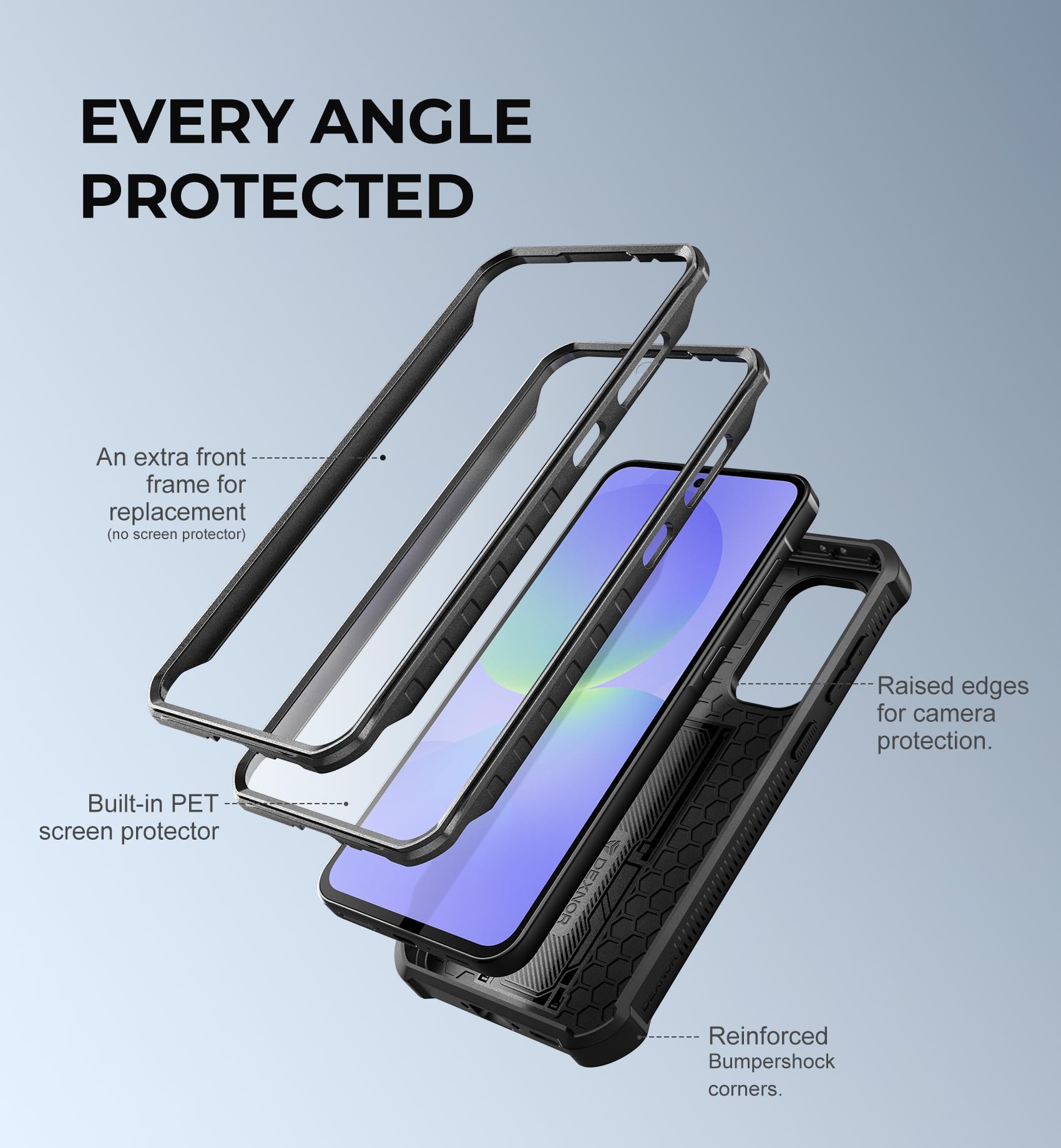 Foto 6 pulgar | Funda De Teléfono Dexnor Para Samsung Galaxy A36 5g Con Protector De Pantalla - Venta Internacional.
