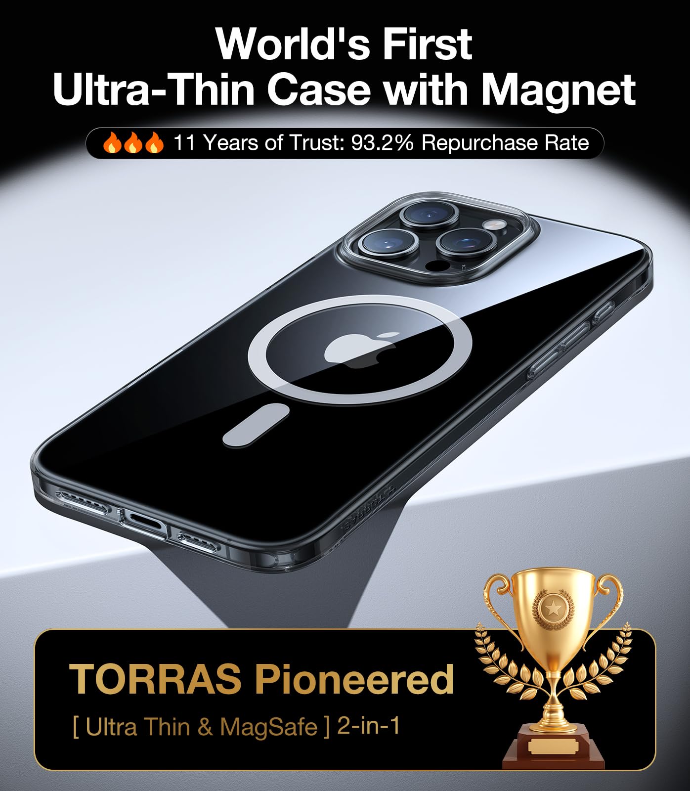 Foto 3 pulgar | Funda De Teléfono Torras Magnetic Slim Fit Para Iphone 16 Pro - Venta Internacional.