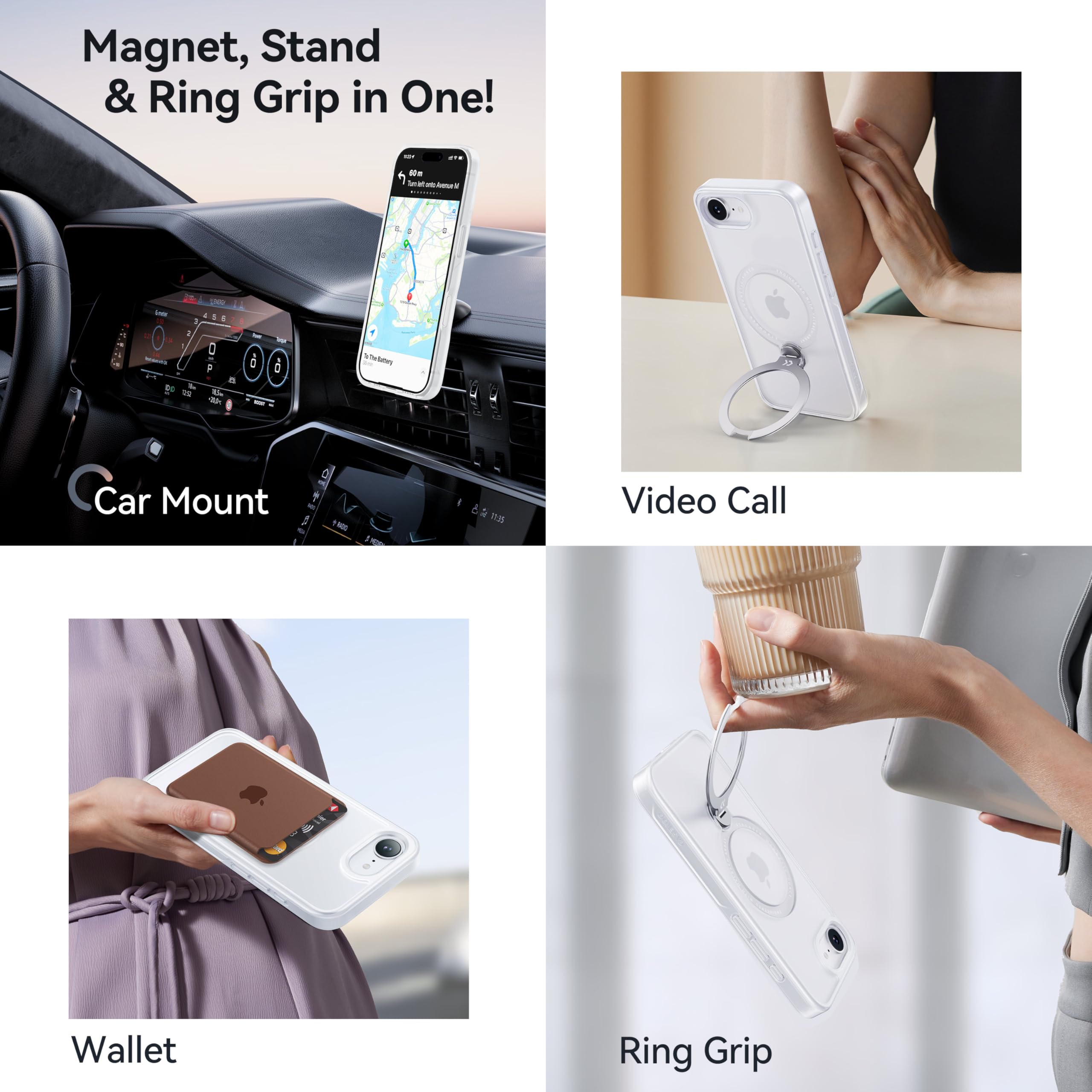 Foto 5 pulgar | Funda De Teléfono Casekoo Patentada Con Soporte Magnético De Giro De 360° Para Iphone 16e - Venta Internacional.