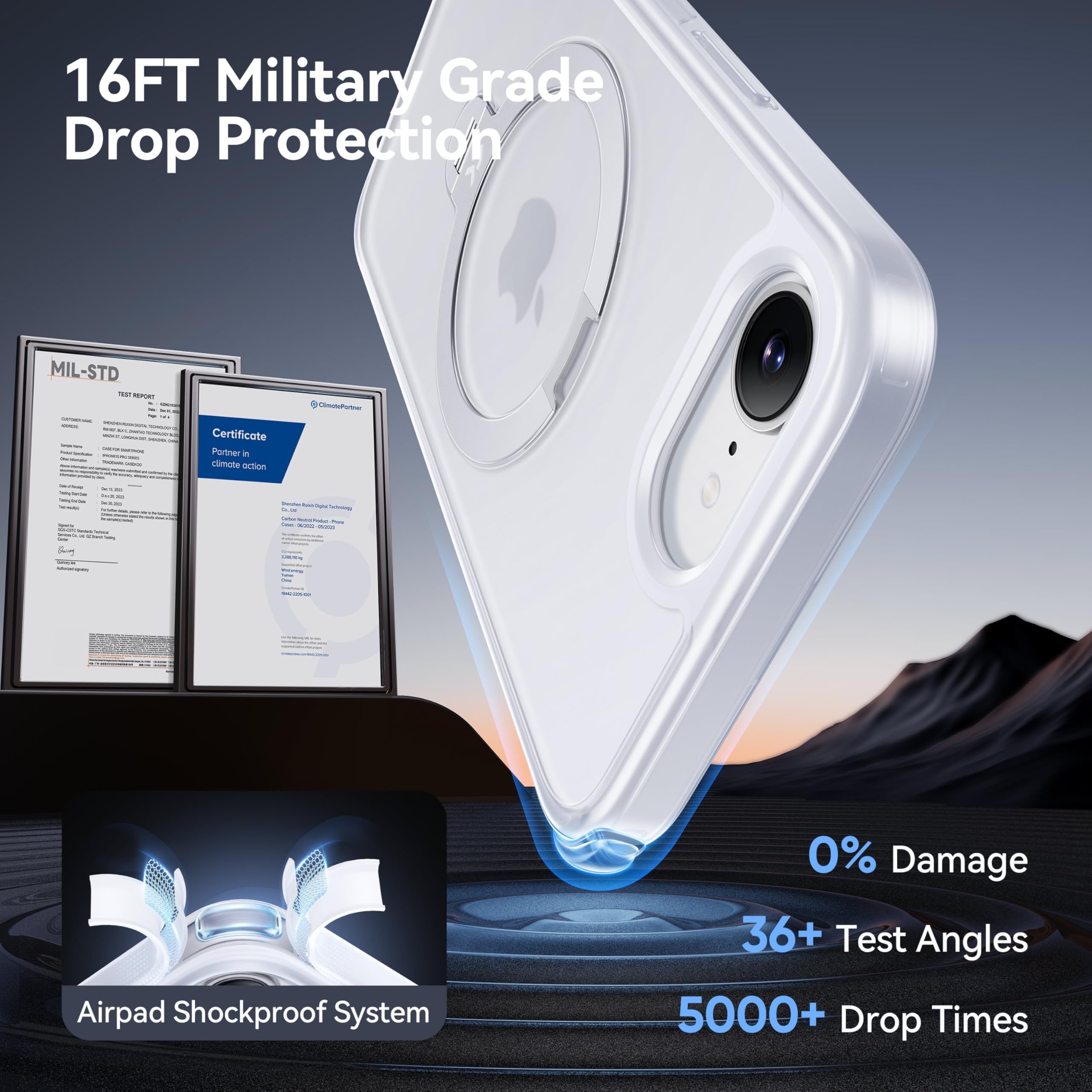 Foto 5 | Funda De Teléfono Casekoo Patentada Con Soporte Magnético De Giro De 360° Para Iphone 16e - Venta Internacional.