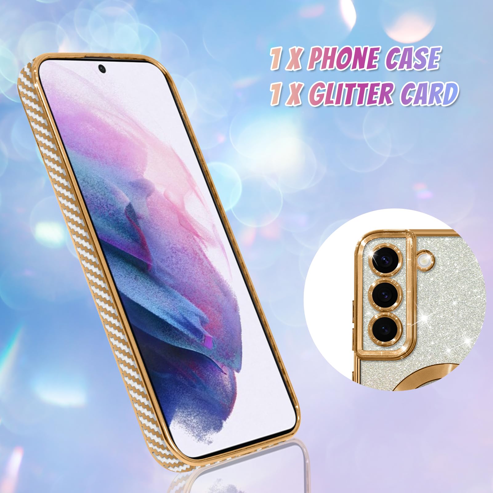 Foto 3 pulgar | Funda De Teléfono Bonoma Compatible Con Samsung Galaxy S21 -gold - Venta Internacional.