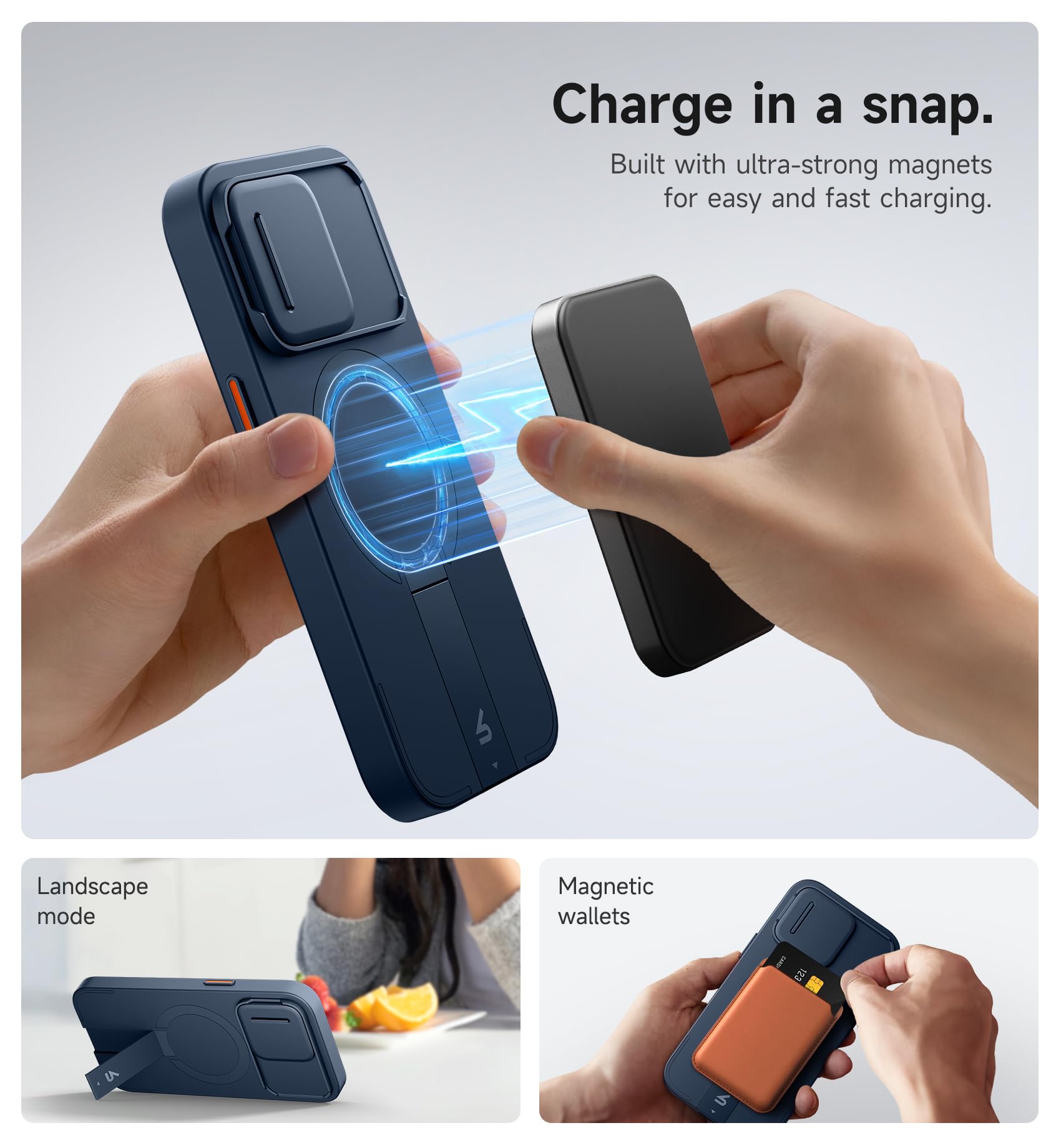 Foto 4 pulgar | Funda Suritch Para Iphone 13 Pro Con Funda Magnética, Color Azul - Venta Internacional.