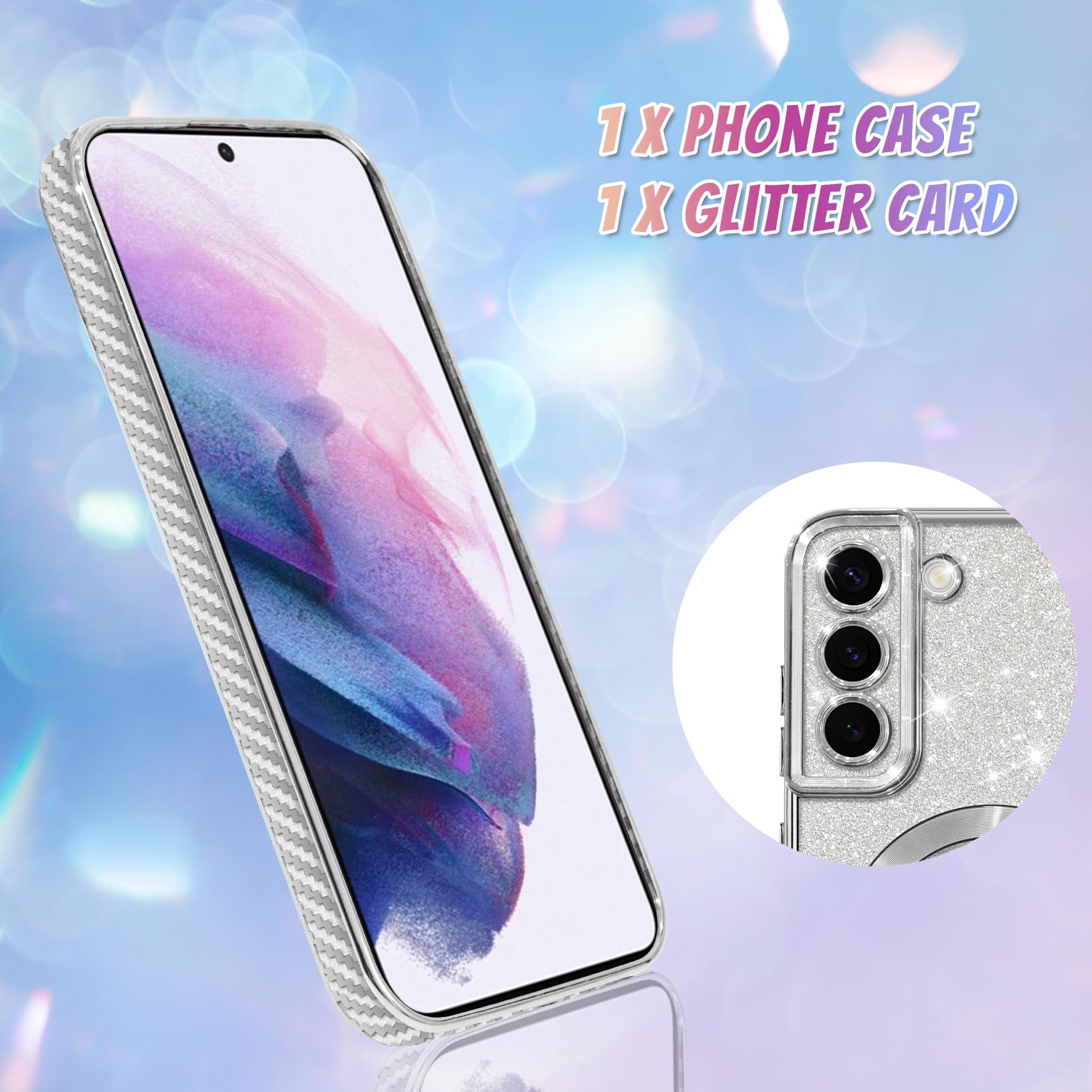 Foto 3 pulgar | Funda De Teléfono Bonoma Compatible Con Samsung Galaxy S21, Plateada - Venta Internacional.
