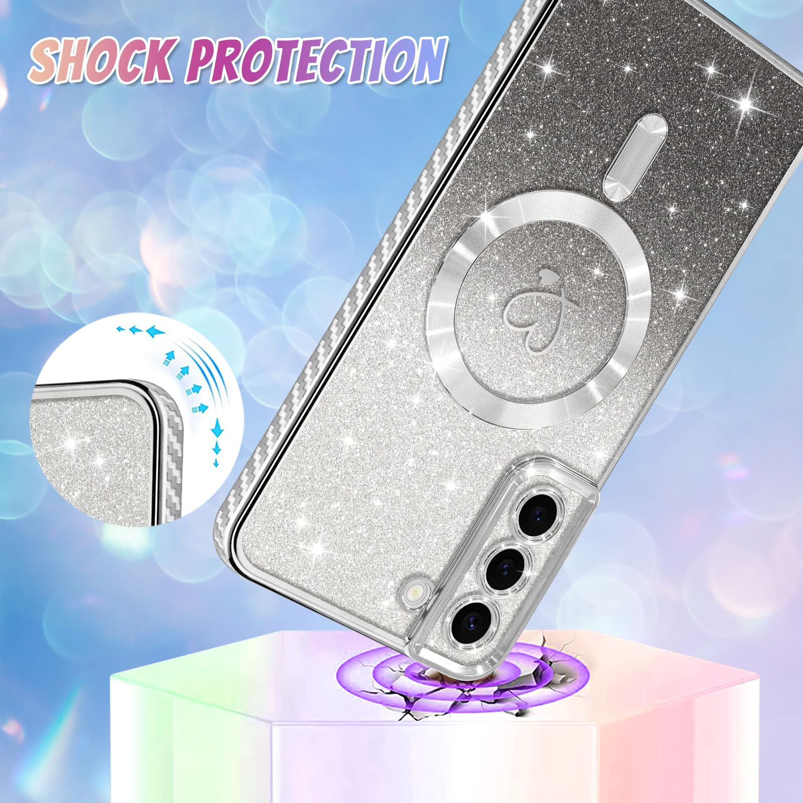 Foto 4 pulgar | Funda De Teléfono Bonoma Compatible Con Samsung Galaxy S21, Plateada - Venta Internacional.