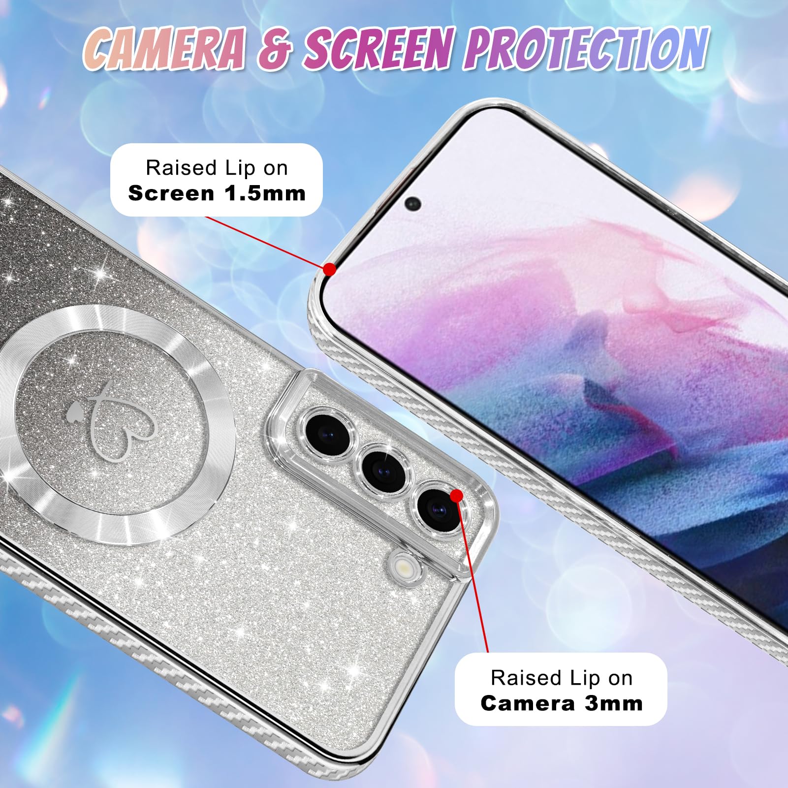 Foto 5 pulgar | Funda De Teléfono Bonoma Compatible Con Samsung Galaxy S21, Plateada - Venta Internacional.