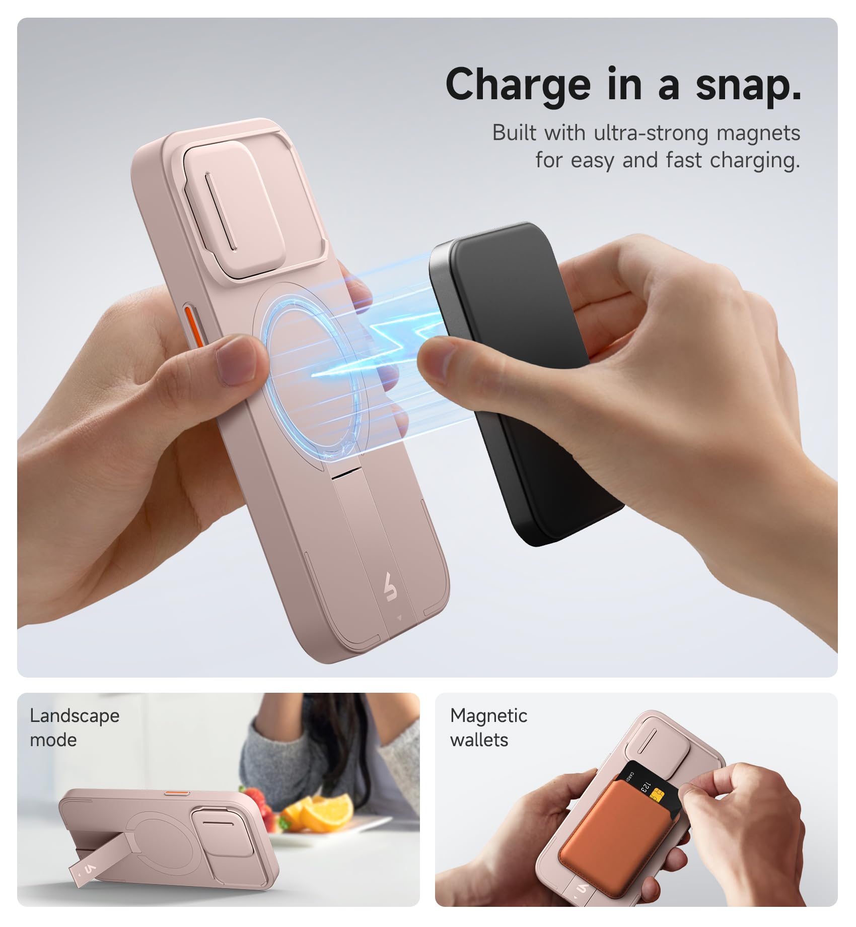 Foto 4 pulgar | Funda Suritch Para Iphone 13 Pro De 6.1 Pulgadas Con Funda Magnética, Color Rosa - Venta Internacional.