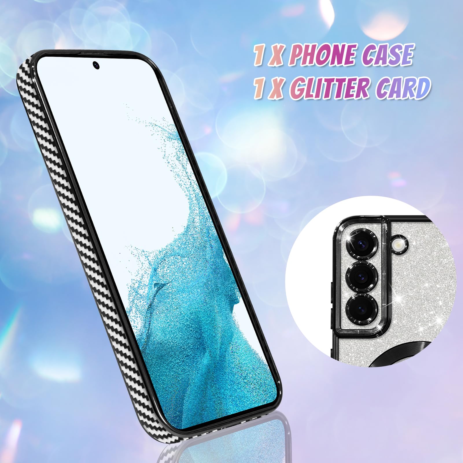 Foto 3 pulgar | Funda Bonoma Para Teléfono Móvil Compatible Con Samsung Galaxy S22, Color Negro - Venta Internacional.
