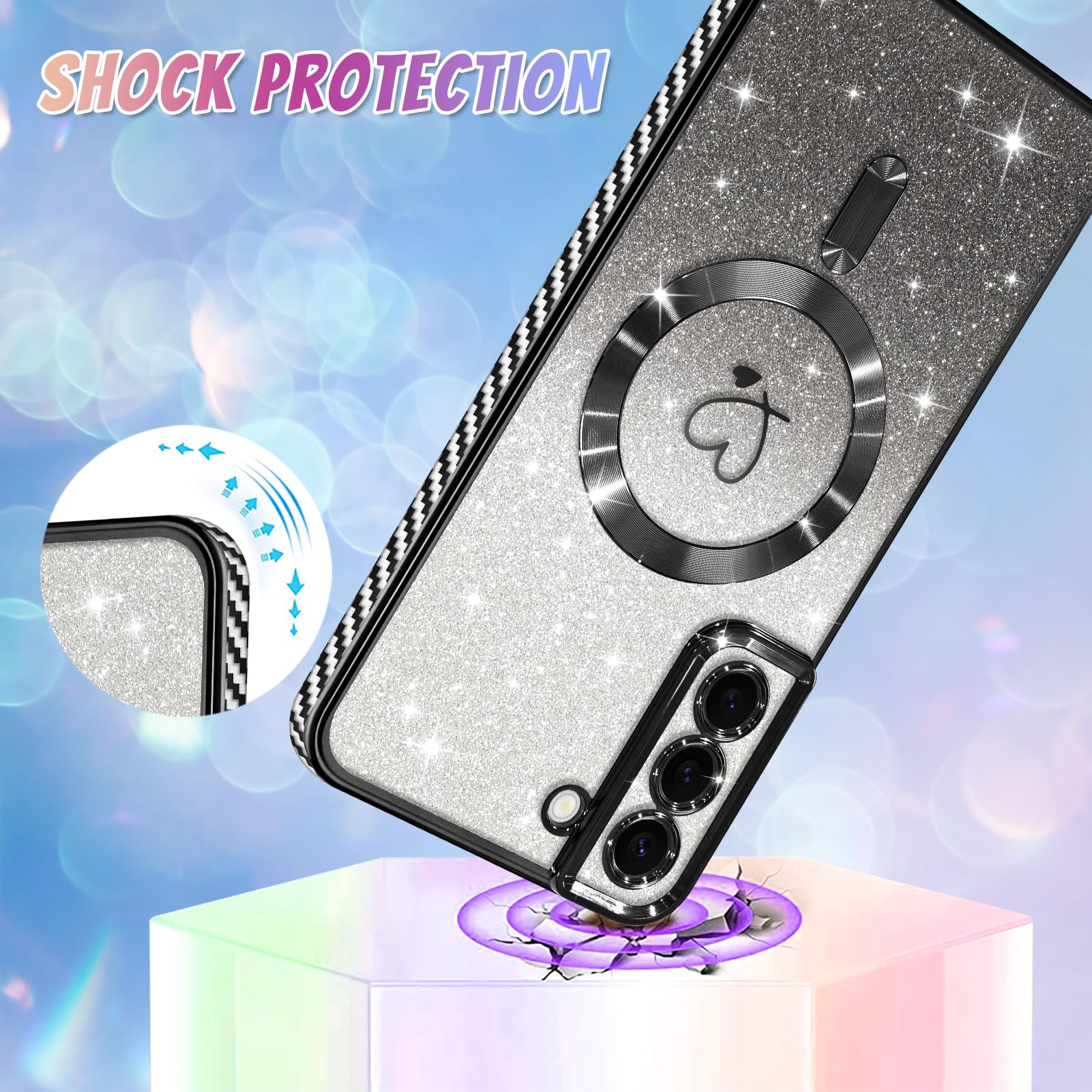 Foto 4 pulgar | Funda Bonoma Para Teléfono Móvil Compatible Con Samsung Galaxy S22, Color Negro - Venta Internacional.