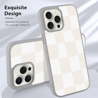 Foto 3 | Funda De Teléfono Kanghar Para Iphone 15 Pro Max A Cuadros, Gris Y Blanco - Venta Internacional.