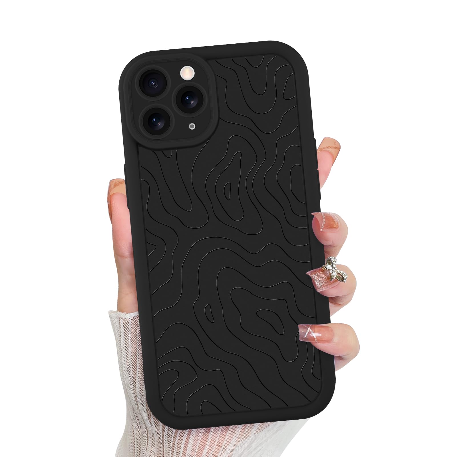 Foto 2 pulgar | Funda De Teléfono Mzelq Silicone Wave Ripple Para Iphone 11 Pro Max - Venta Internacional.