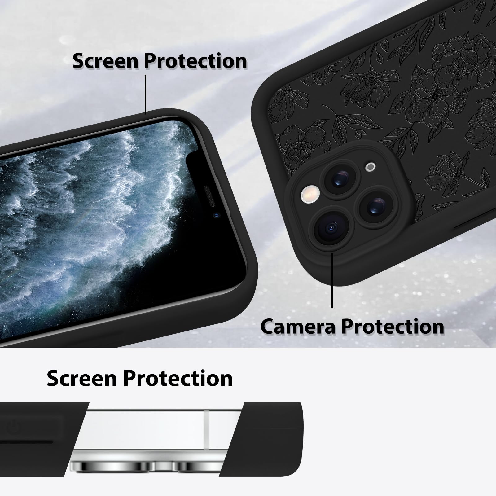 Foto 5 pulgar | Funda De Teléfono Mzelq Silicone Wave Ripple Para Iphone 11 Pro Max - Venta Internacional.