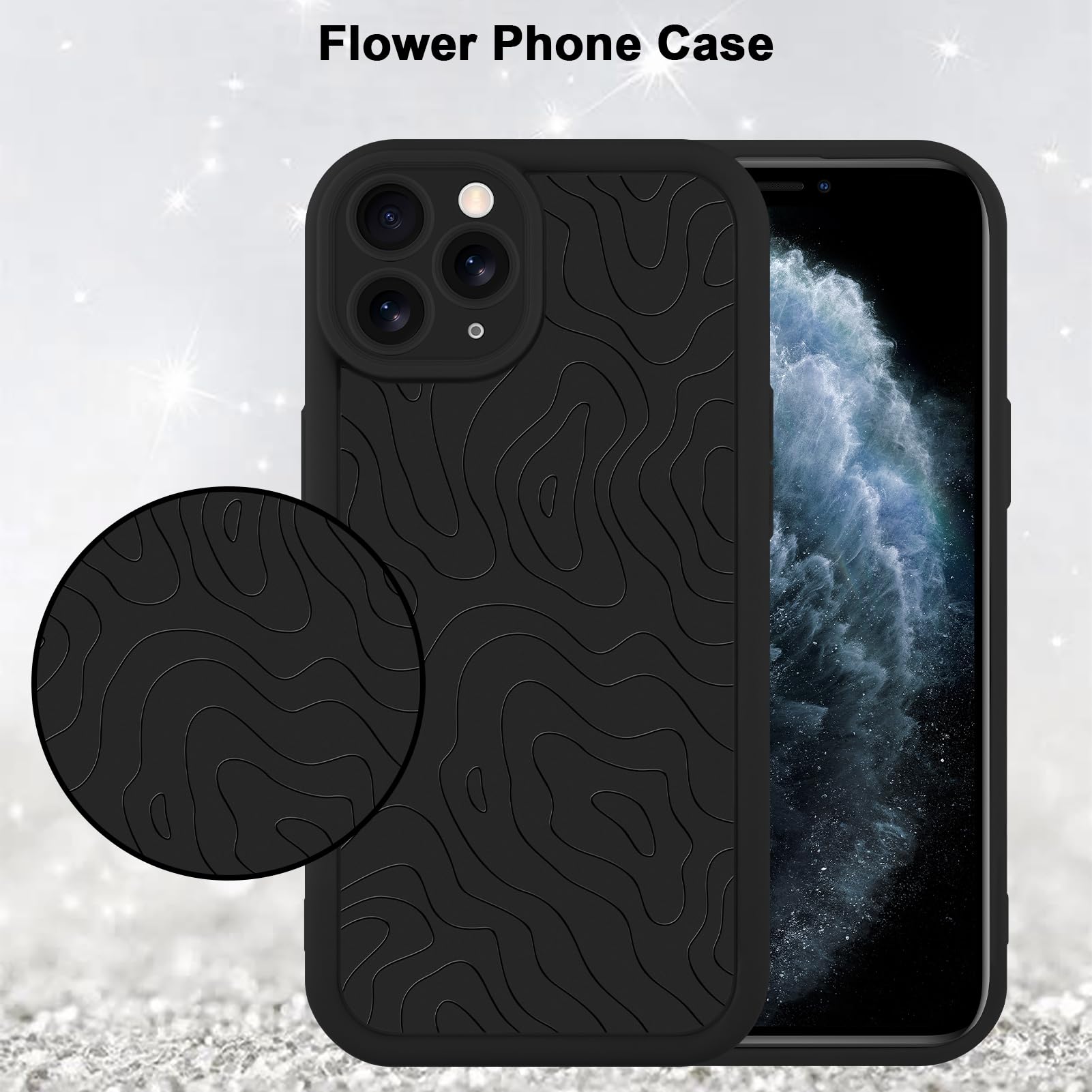 Foto 6 pulgar | Funda De Teléfono Mzelq Silicone Wave Ripple Para Iphone 11 Pro Max - Venta Internacional.