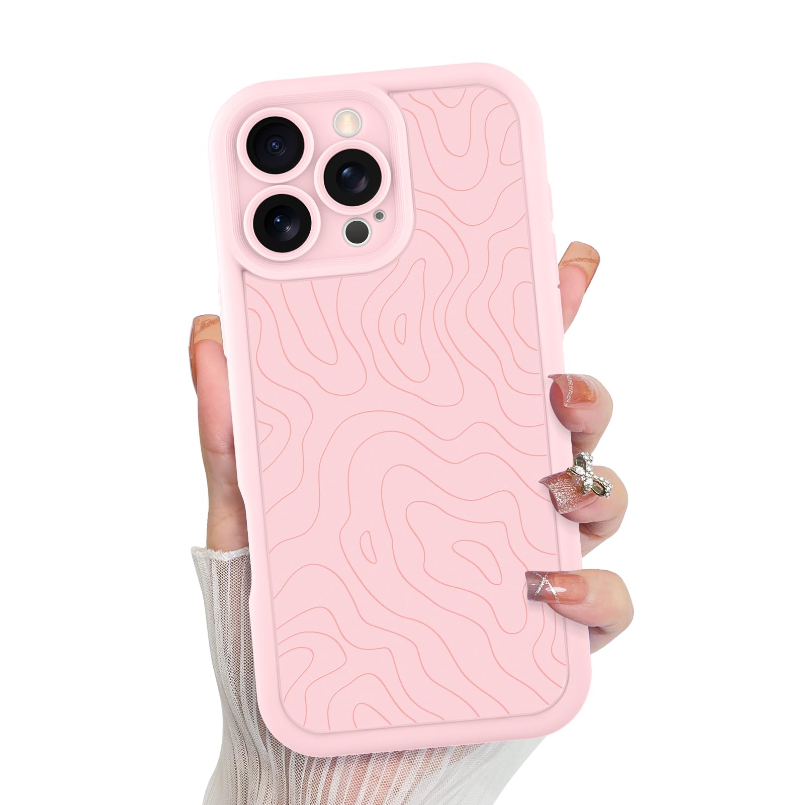 Foto 2 pulgar | Funda De Teléfono Mzelq Para Iphone 16 Pro De Silicona A Prueba De Golpes - Rosa - Venta Internacional.