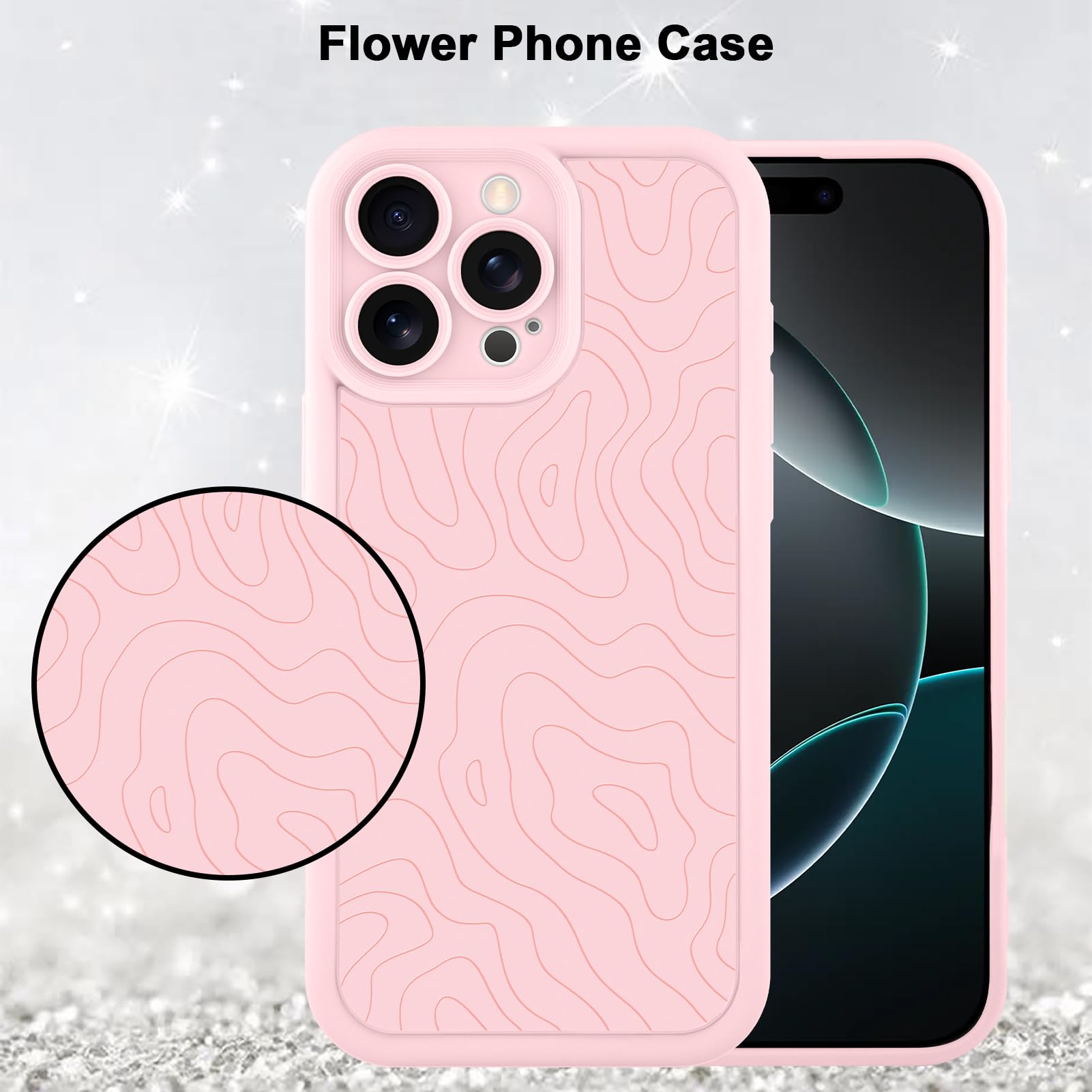 Foto 6 pulgar | Funda De Teléfono Mzelq Para Iphone 16 Pro De Silicona A Prueba De Golpes - Rosa - Venta Internacional.