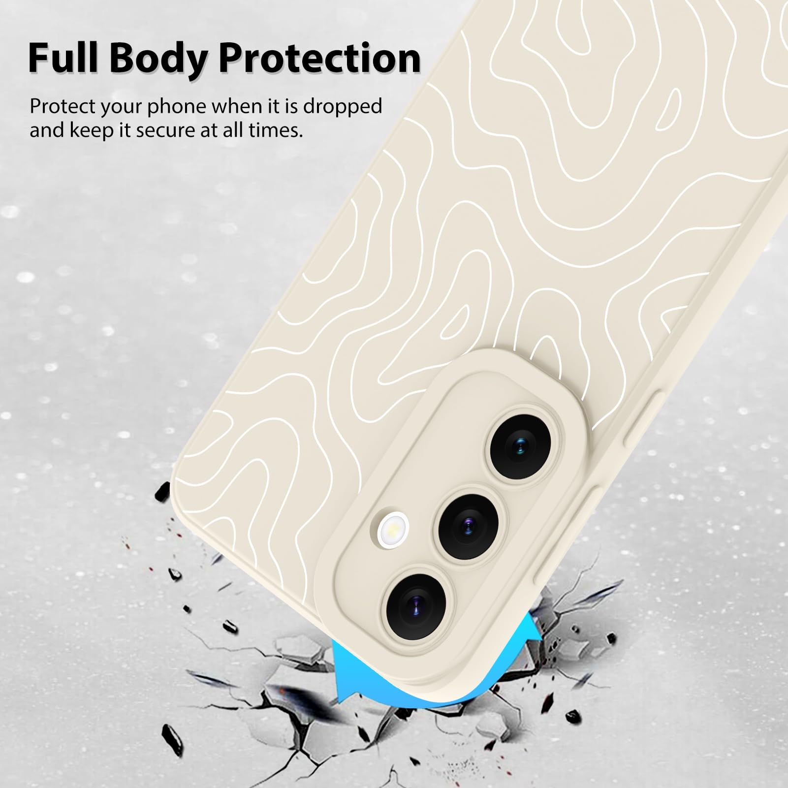 Foto 3 pulgar | Funda De Teléfono Mzelq Silicone Wave Ripple Para Samsung Galaxy S24 Fe - Venta Internacional.