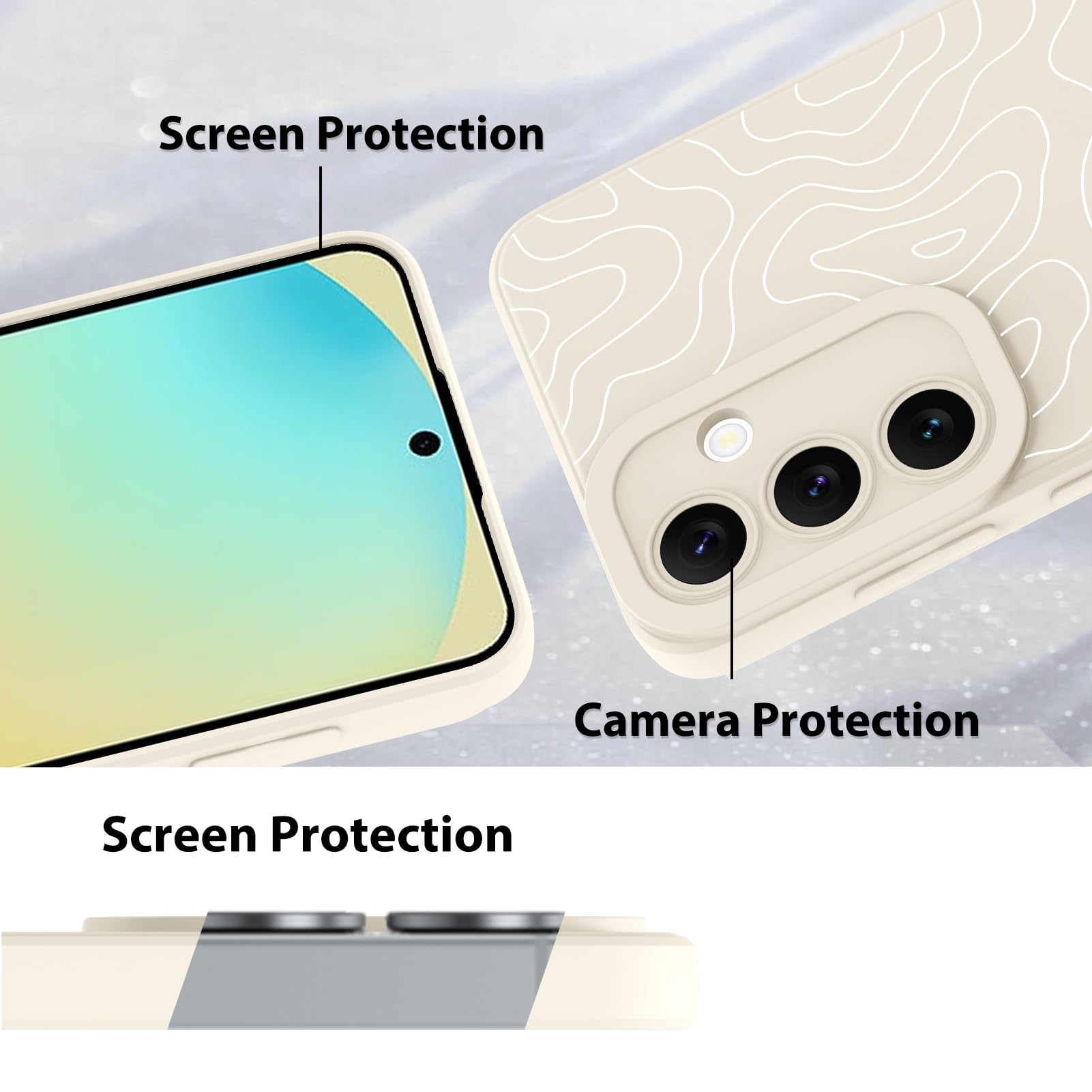 Foto 5 pulgar | Funda De Teléfono Mzelq Silicone Wave Ripple Para Samsung Galaxy S24 Fe - Venta Internacional.