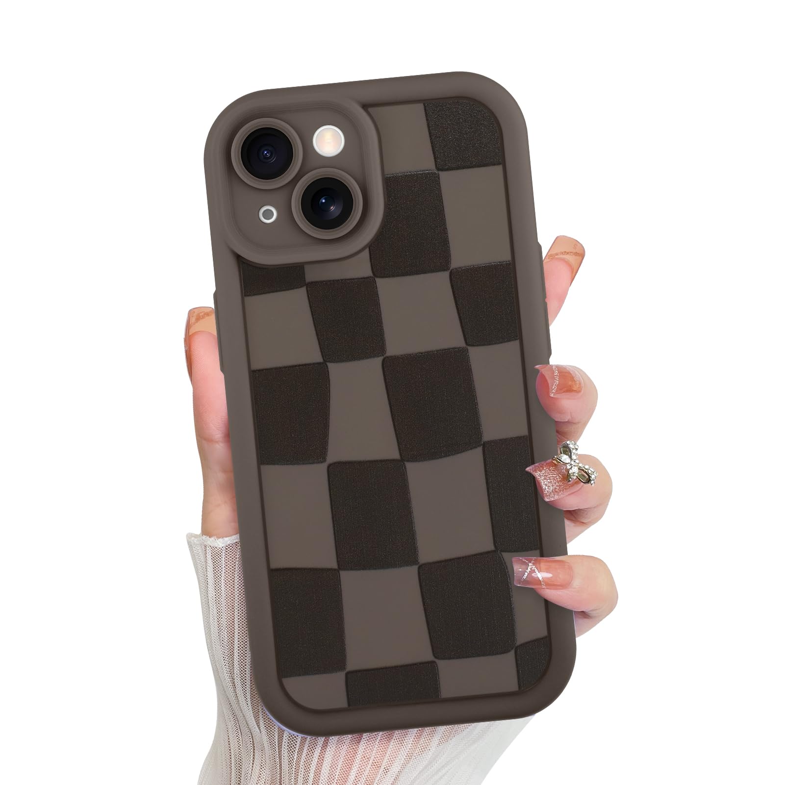 Foto 2 pulgar | Funda De Teléfono Kanghar Compatible Con Iphone 15 Plus - Marrón - Venta Internacional.