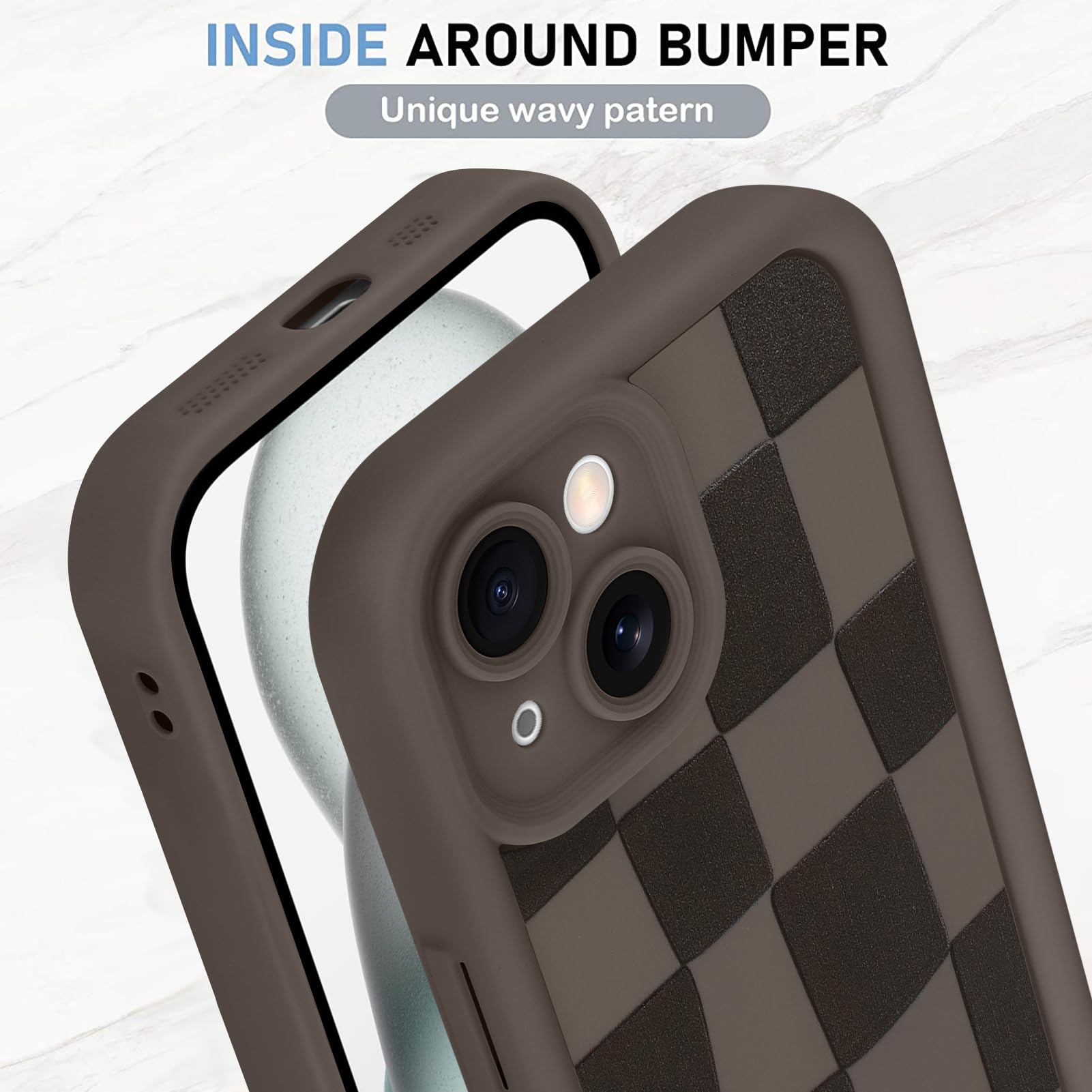 Foto 5 pulgar | Funda De Teléfono Kanghar Compatible Con Iphone 15 Plus - Marrón - Venta Internacional.