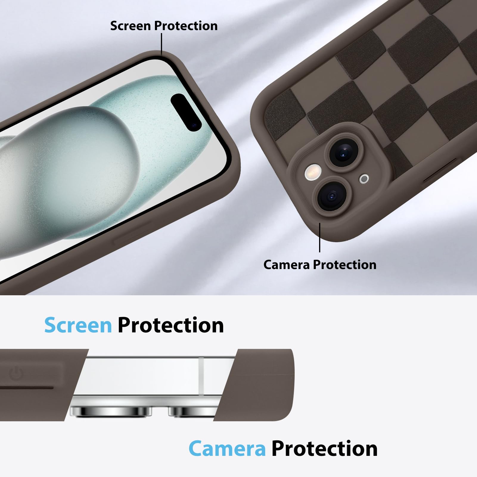 Foto 6 pulgar | Funda De Teléfono Kanghar Compatible Con Iphone 15 Plus - Marrón - Venta Internacional.