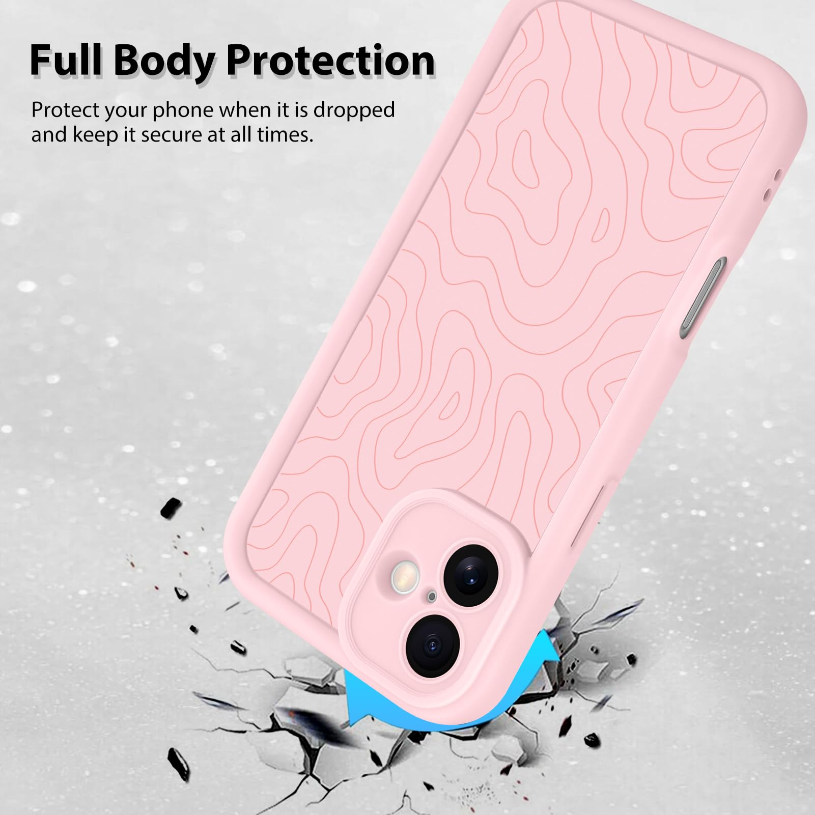 Foto 3 pulgar | Funda De Teléfono Mzelq Para Iphone 16 De Silicona A Prueba De Golpes, Color Rosa - Venta Internacional.