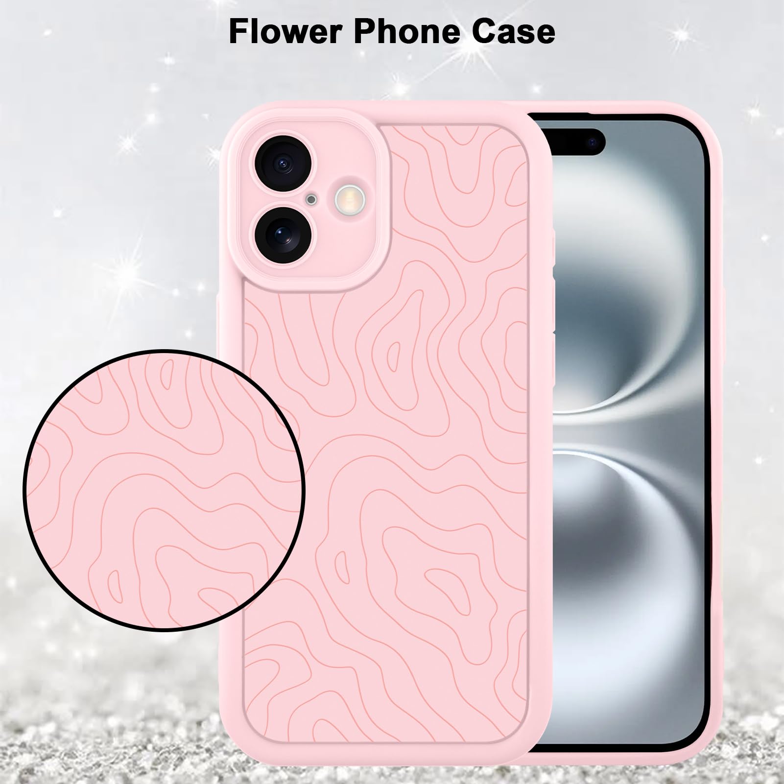 Foto 6 pulgar | Funda De Teléfono Mzelq Para Iphone 16 De Silicona A Prueba De Golpes, Color Rosa - Venta Internacional.