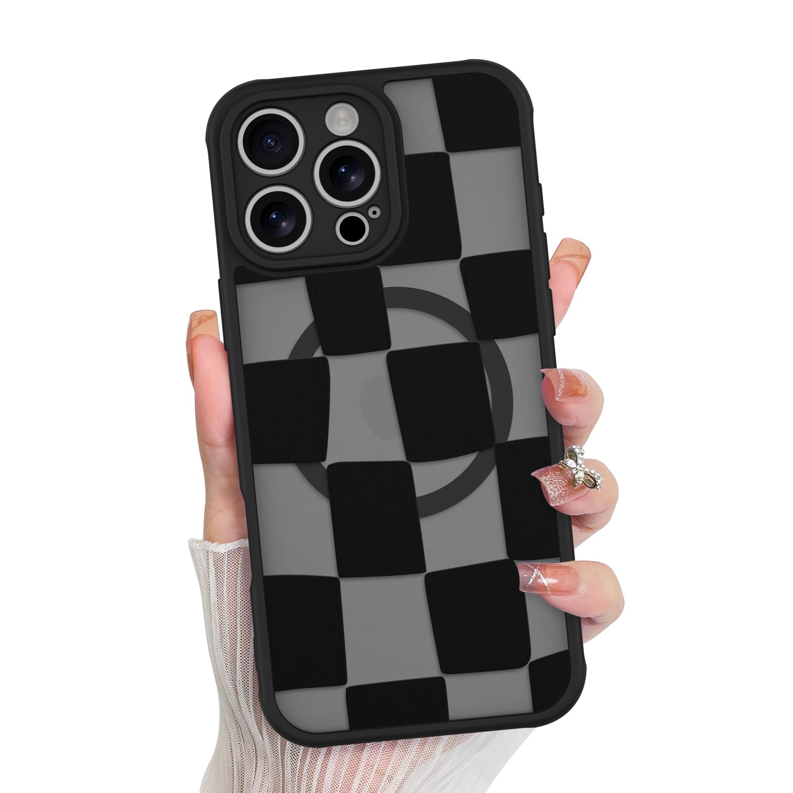 Foto 2 pulgar | Funda De Teléfono Kanghar Para Iphone 16 Pro Max Con Estampado De Cuadros - Venta Internacional.