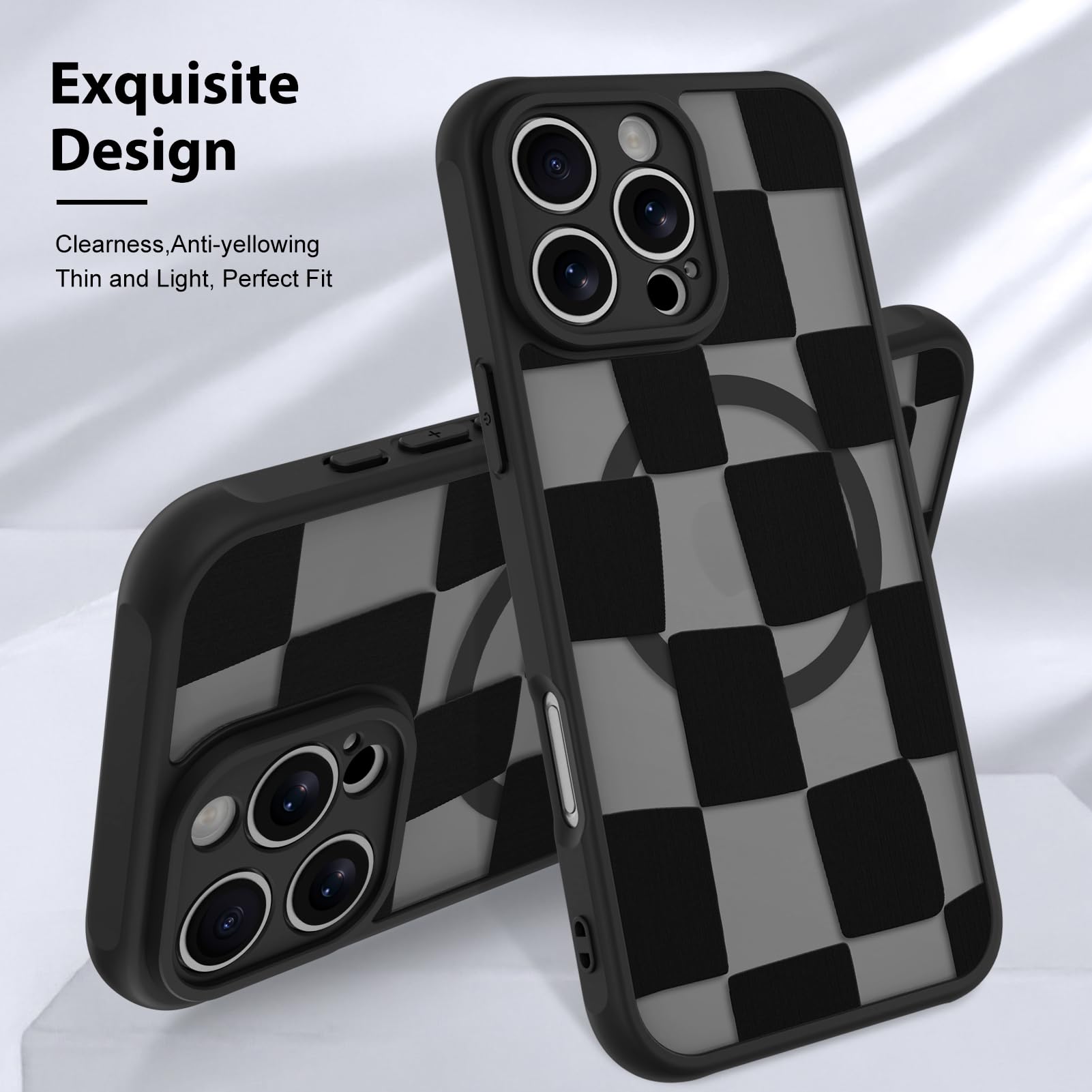 Foto 4 pulgar | Funda De Teléfono Kanghar Para Iphone 16 Pro Max Con Estampado De Cuadros - Venta Internacional.
