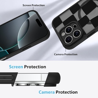 Foto 5 | Funda De Teléfono Kanghar Para Iphone 16 Pro Max Con Estampado De Cuadros - Venta Internacional.