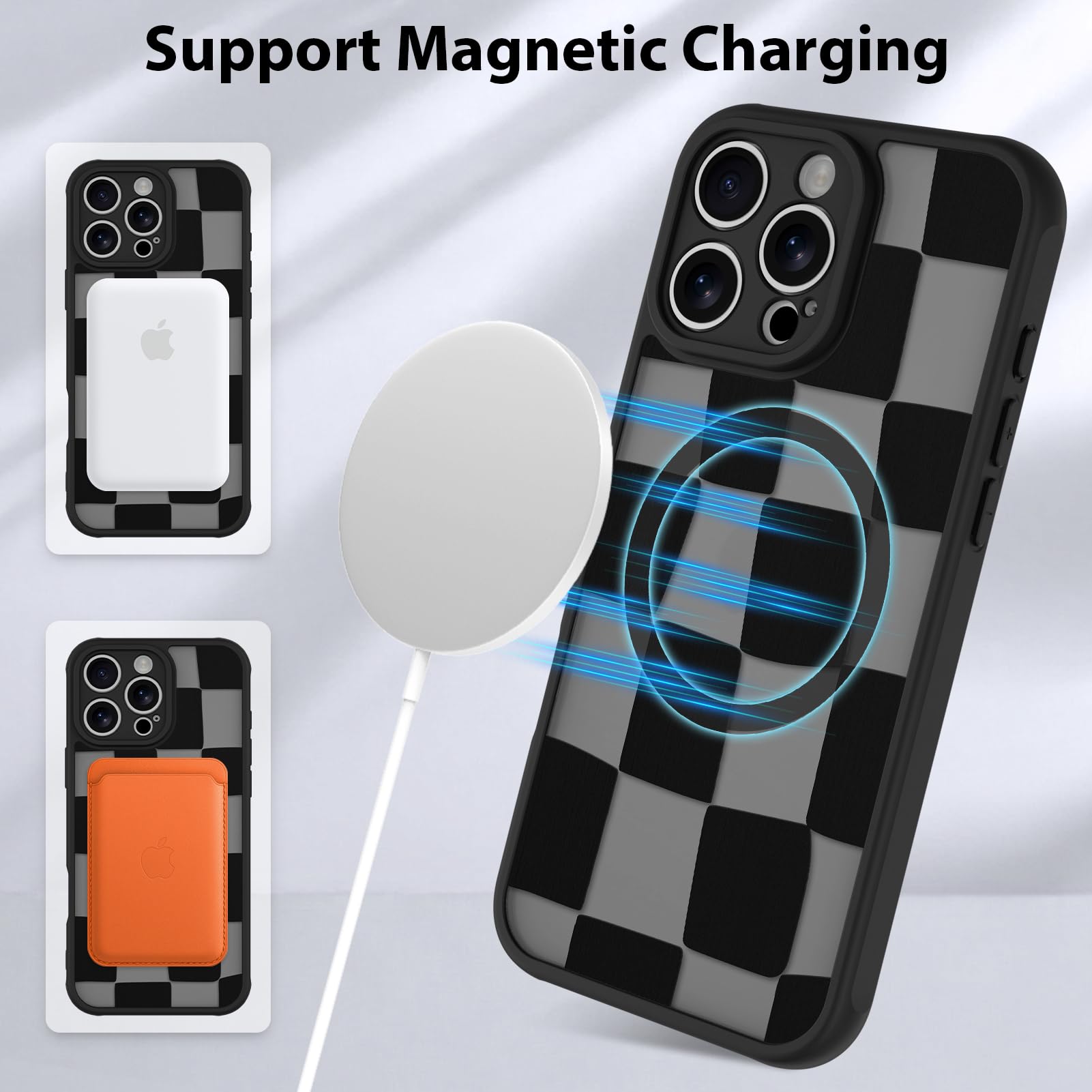Foto 7 pulgar | Funda De Teléfono Kanghar Para Iphone 16 Pro Max Con Estampado De Cuadros - Venta Internacional.