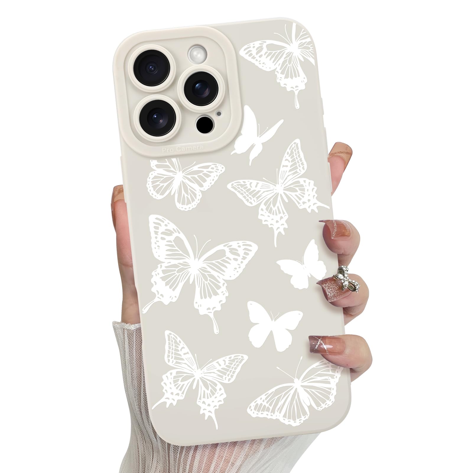 Foto 2 pulgar | Funda De Teléfono Mzelq Para Iphone 16 Pro Max De Silicona Blanca - Venta Internacional.