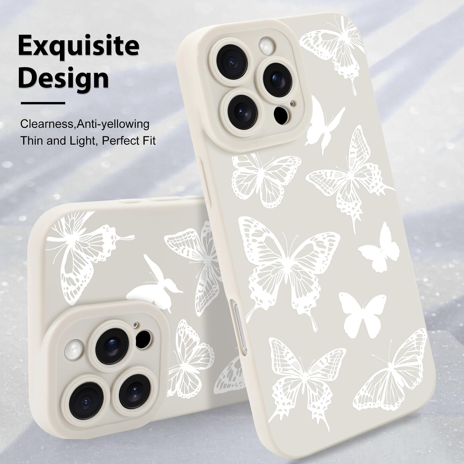 Foto 4 pulgar | Funda De Teléfono Mzelq Para Iphone 16 Pro Max De Silicona Blanca - Venta Internacional.