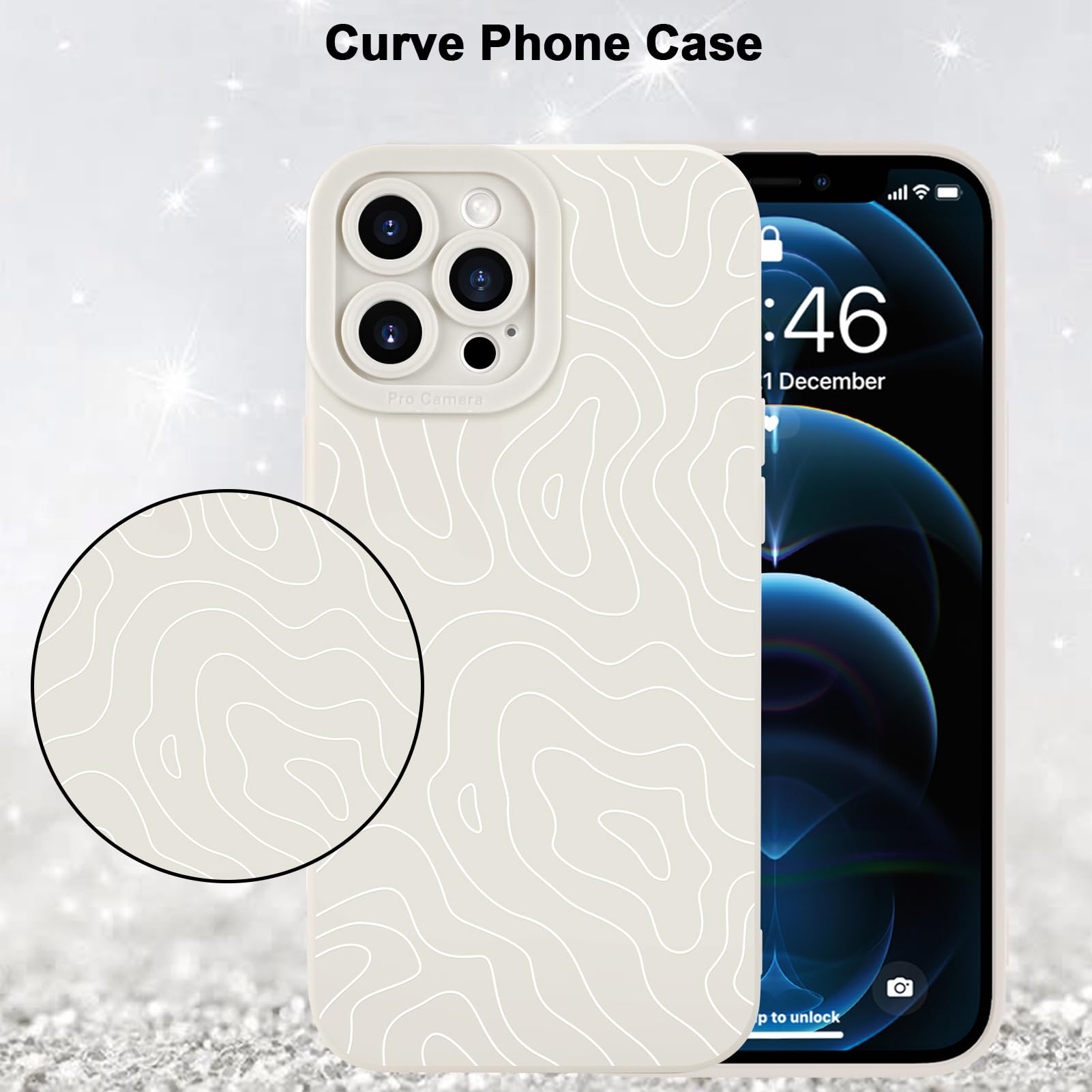 Foto 6 pulgar | Funda De Teléfono Mzelq Para Iphone 12 Pro Max De Silicona Blanca - Venta Internacional.