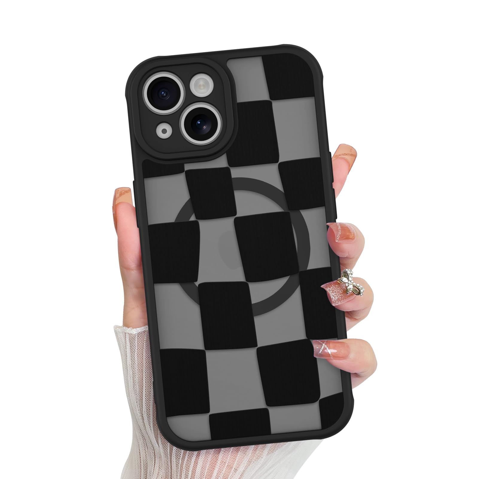Funda De Teléfono Kanghar Para Iphone 15 De Estética Mate A Cuadros - Venta Internacional.
