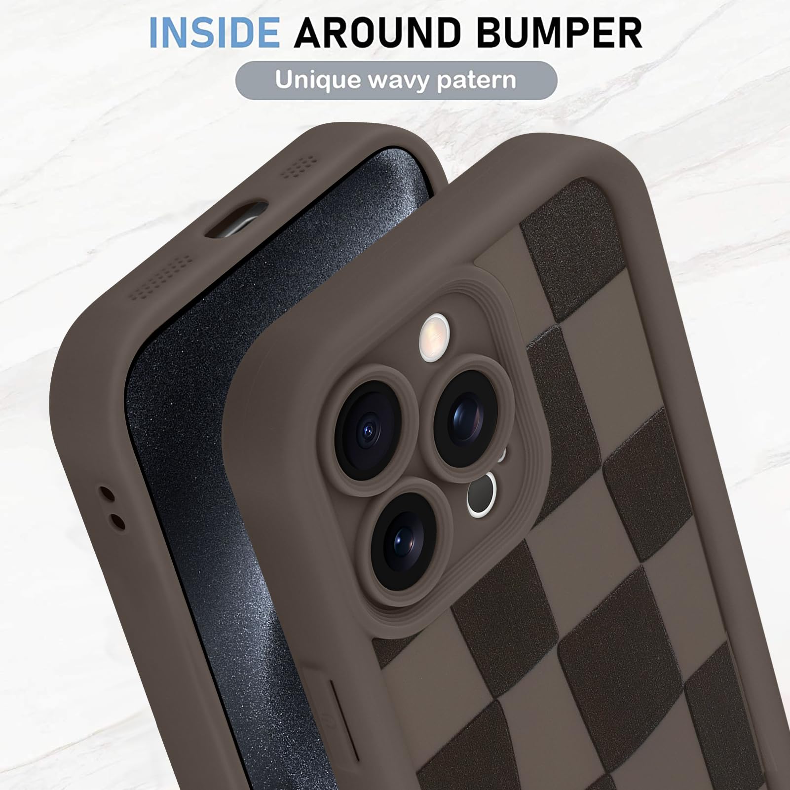 Foto 5 pulgar | Funda De Teléfono Kanghar Compatible Con Iphone 15 Pro Max - Marrón - Venta Internacional.