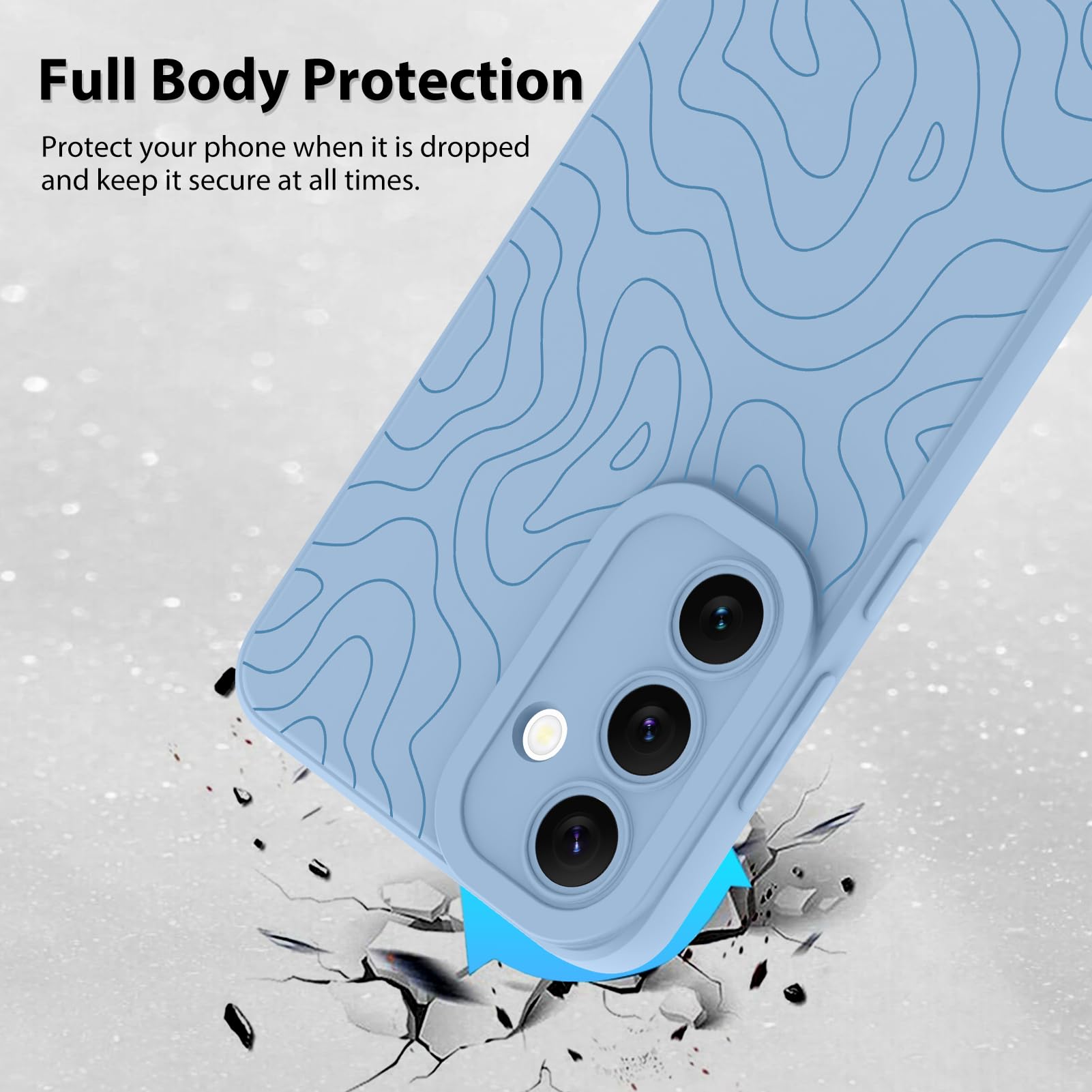 Foto 3 pulgar | Funda De Teléfono Mzelq Silicone Wave Ripple Para Samsung Galaxy S24 Fe - Venta Internacional.