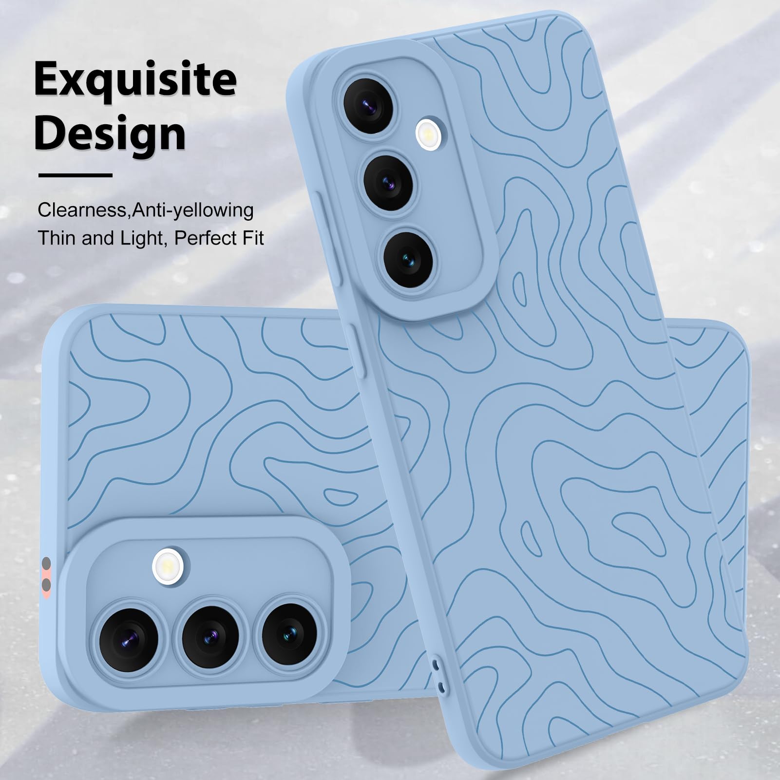 Foto 4 pulgar | Funda De Teléfono Mzelq Silicone Wave Ripple Para Samsung Galaxy S24 Fe - Venta Internacional.