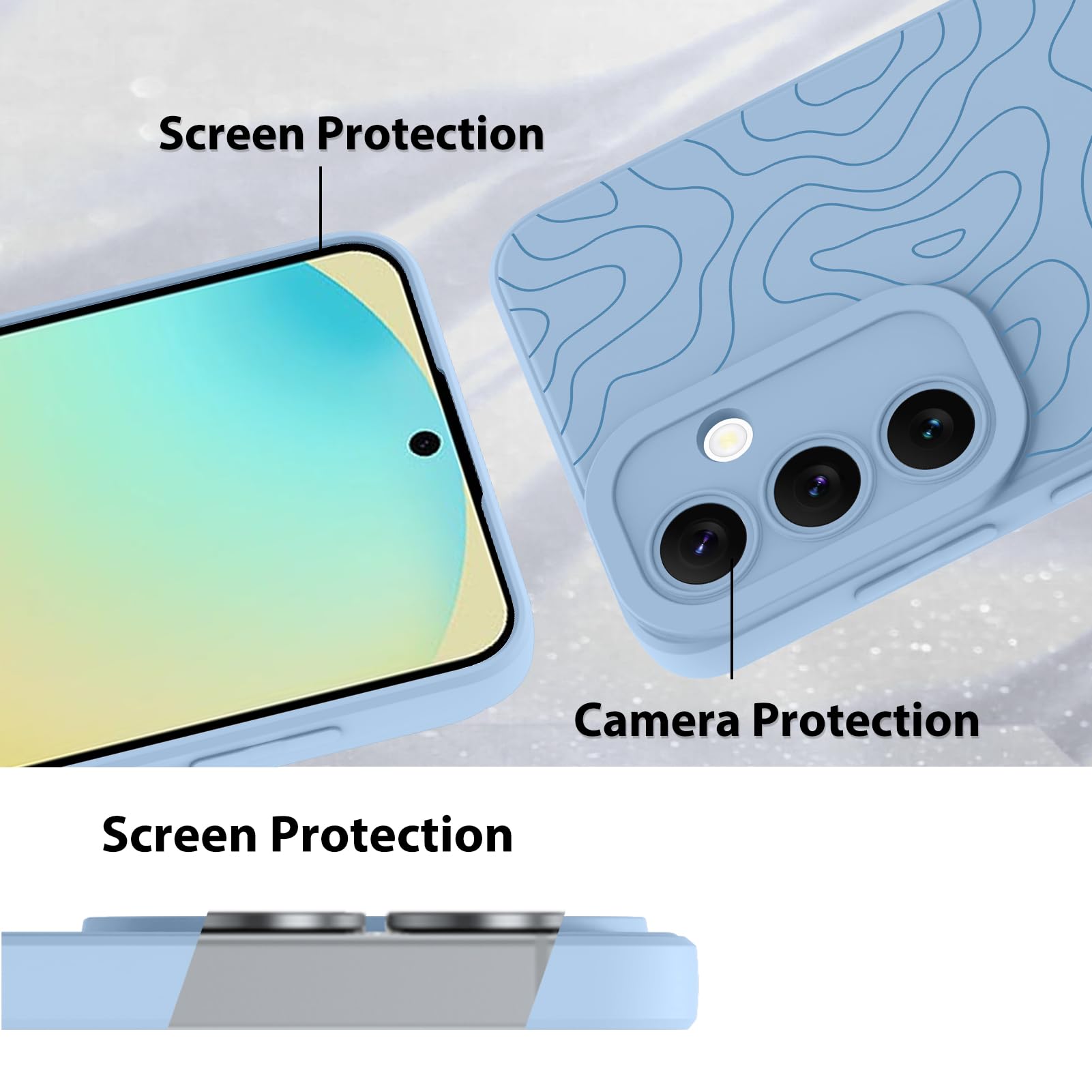 Foto 5 pulgar | Funda De Teléfono Mzelq Silicone Wave Ripple Para Samsung Galaxy S24 Fe - Venta Internacional.