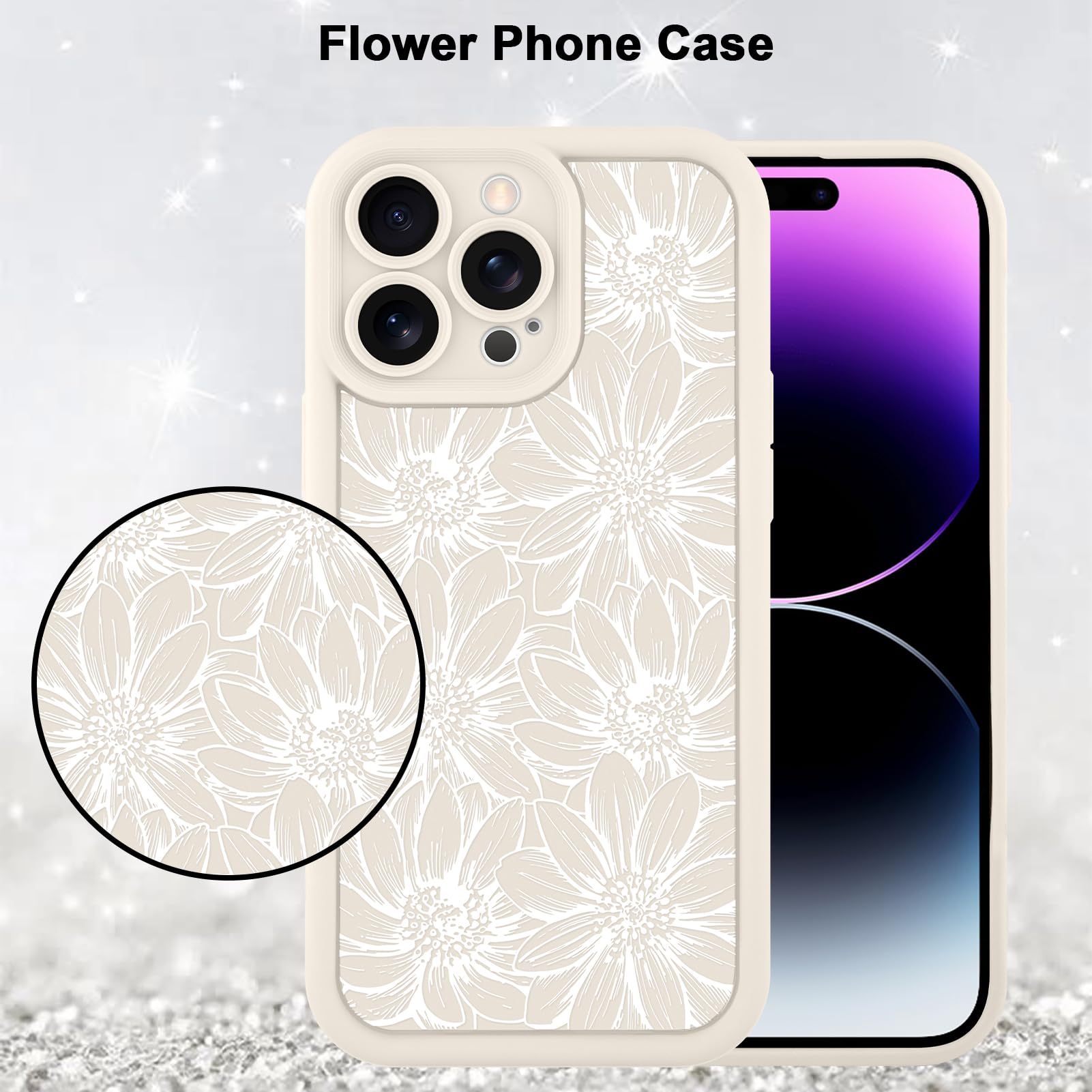 Foto 6 pulgar | Funda De Teléfono Mzelq Para Iphone 14 Pro Max Silicone Sunflower - Venta Internacional.